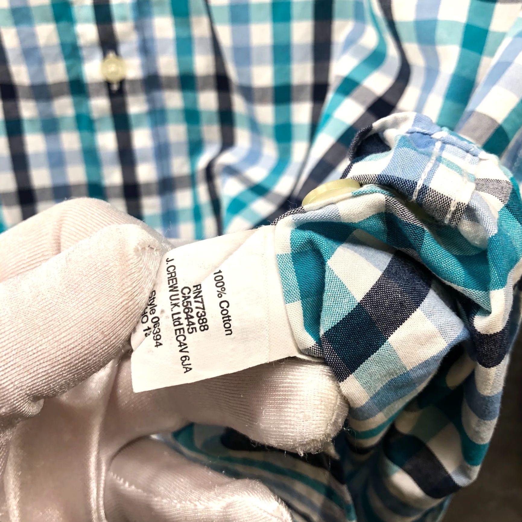 J.Crew J.CREW Shirt XL Button-Down Long Sleeve Plaid Cotton Mens Blue White Tailored Size US XL / EU 56 / 4 - 6 Thumbnail