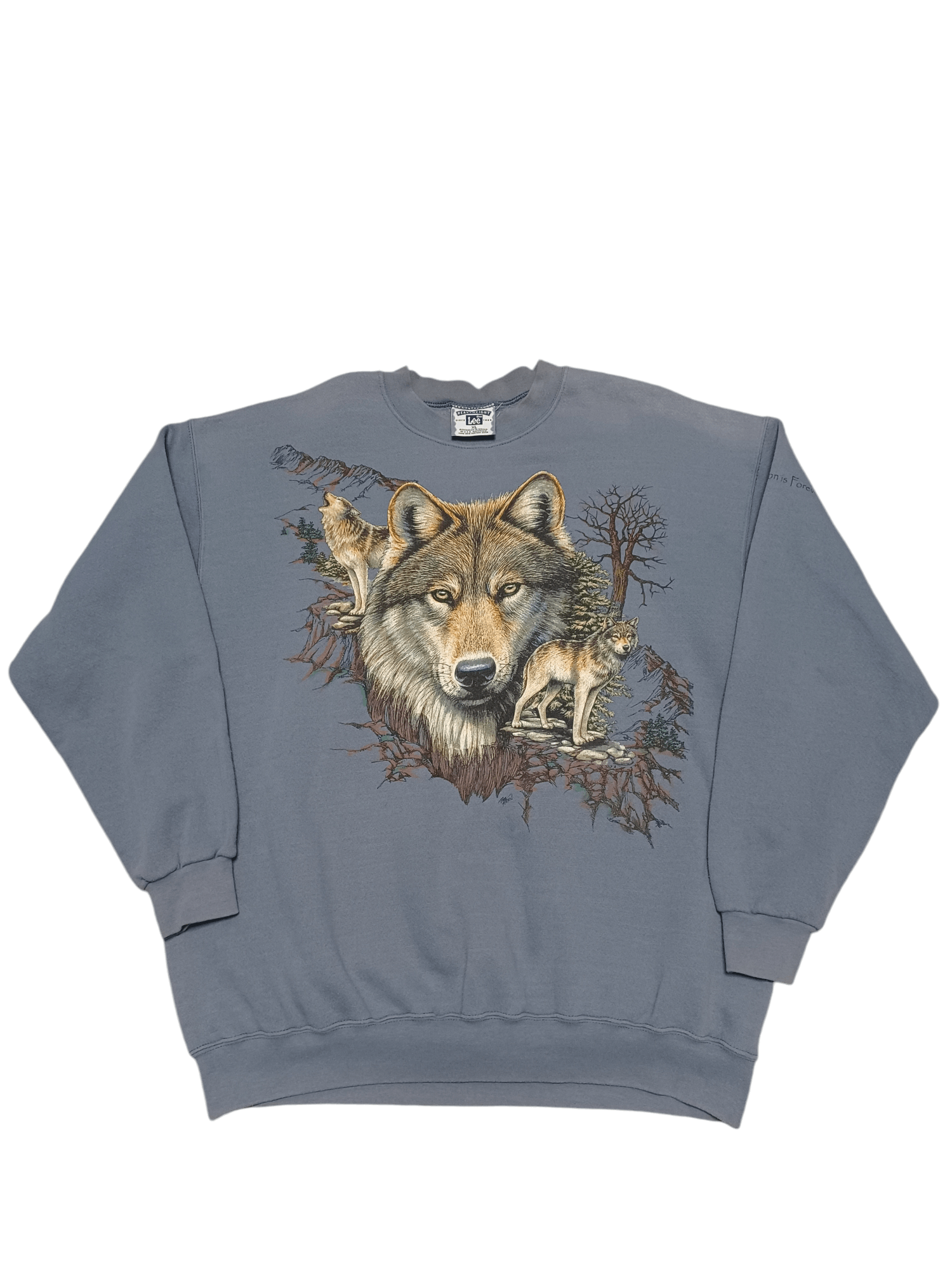 Vintage Wolf store Sweatshirt 90s Fleece Sweater Wolves USA Made