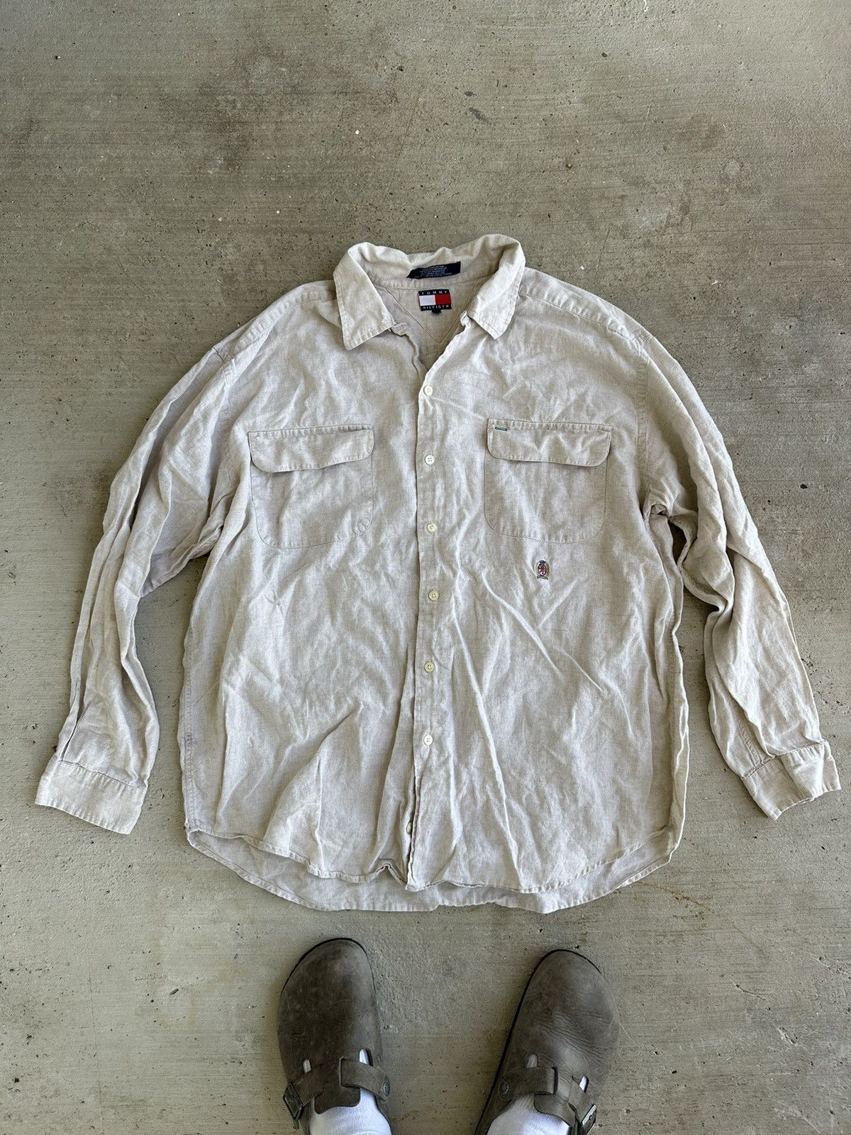 Tommy Hilfiger × Vintage Vintage Tommy Hilfiger button Down Shirt Size US XL / EU 56 / 4 - 1 Thumbnail