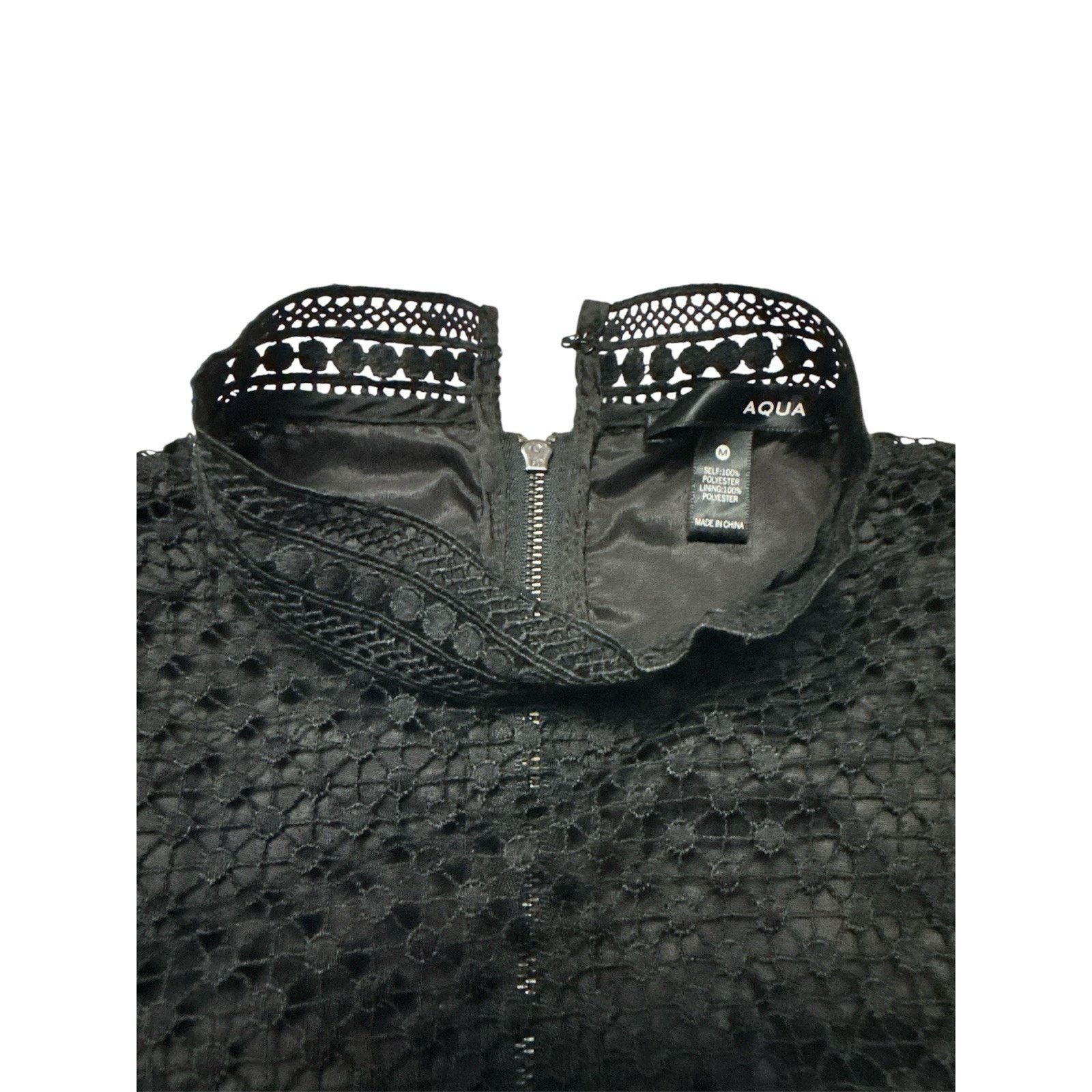 & Other Stories AQUA BLACK LACE MINI DRESS MOCK NECK LONG SLEEVE SIZE M Size M / US 6-8 / IT 42-44 - 6 Thumbnail