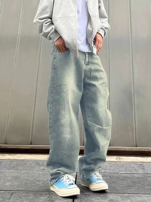 Other Washed Baggy Denim Jeans Stacked Skate Size US 34 / EU 50 - 1 Thumbnail