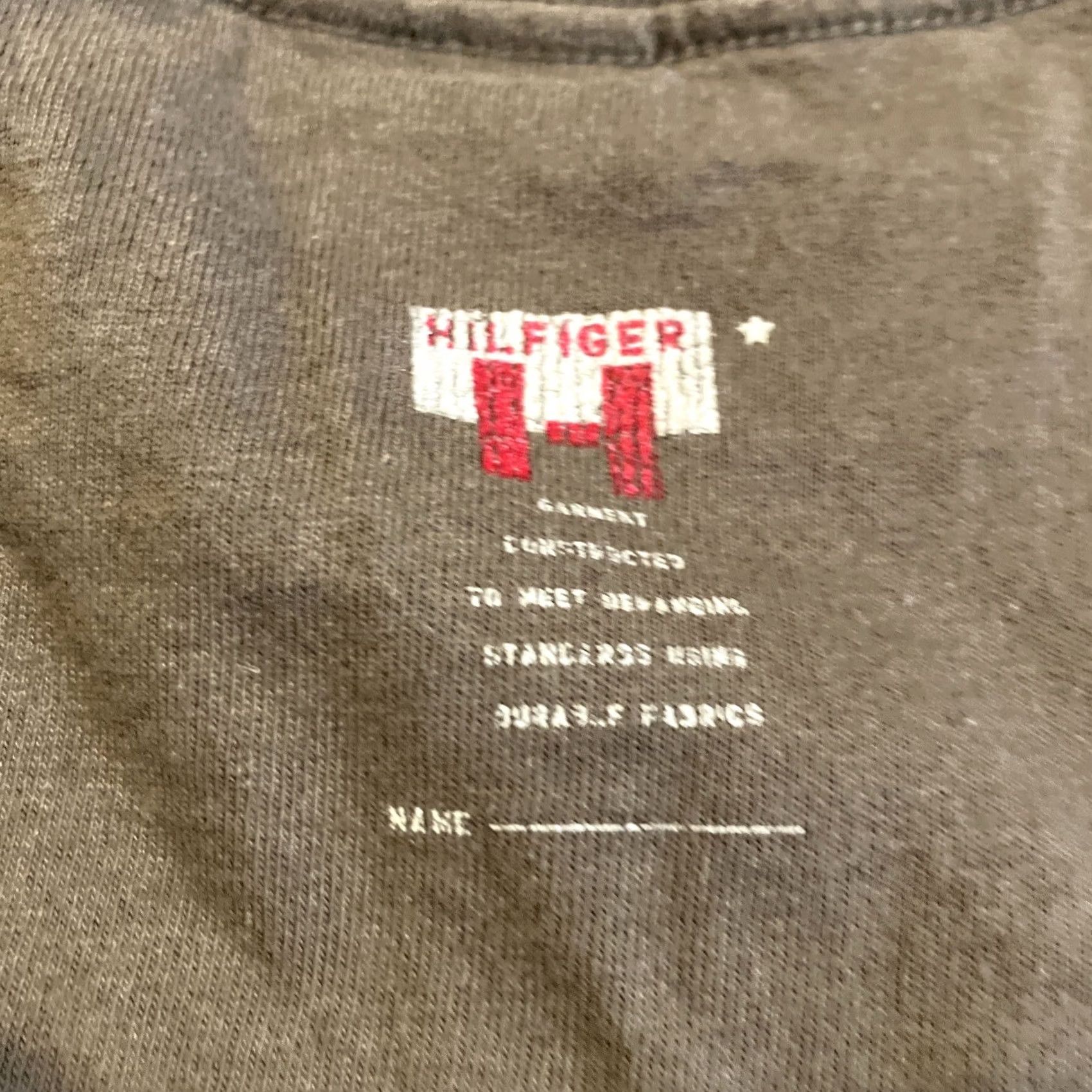 Tommy Hilfiger VINTAGE Tommy Hilfiger Logo Spell Out Long Sleeve T Shirt XL Men Olive Green Crew Neck Size US XL / EU 56 / 4 - 8 Thumbnail