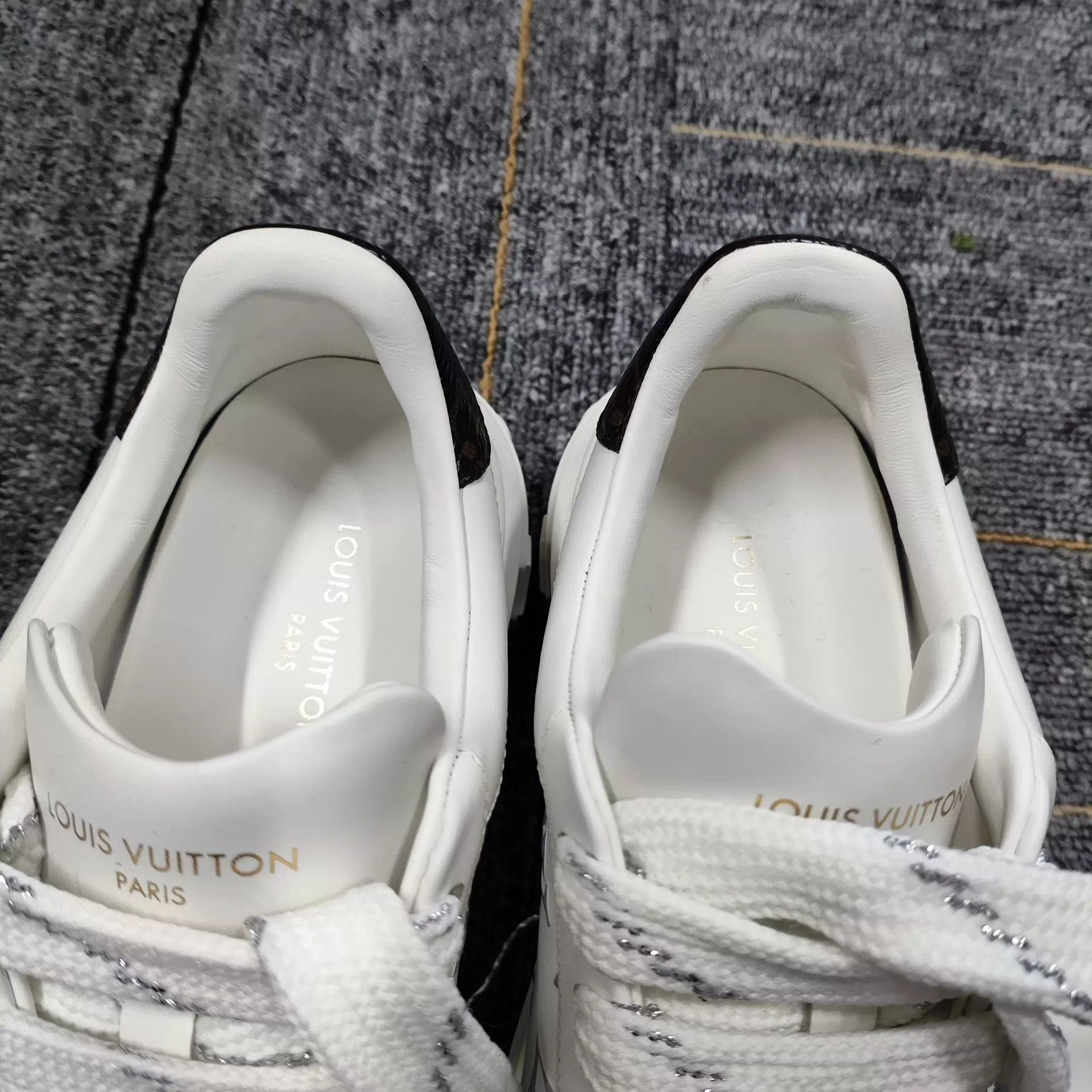 Louis Vuitton LV Cowhide All Over Print White Low Top Sneaker Size US 4.5 / IT 34.5 - 3 Thumbnail