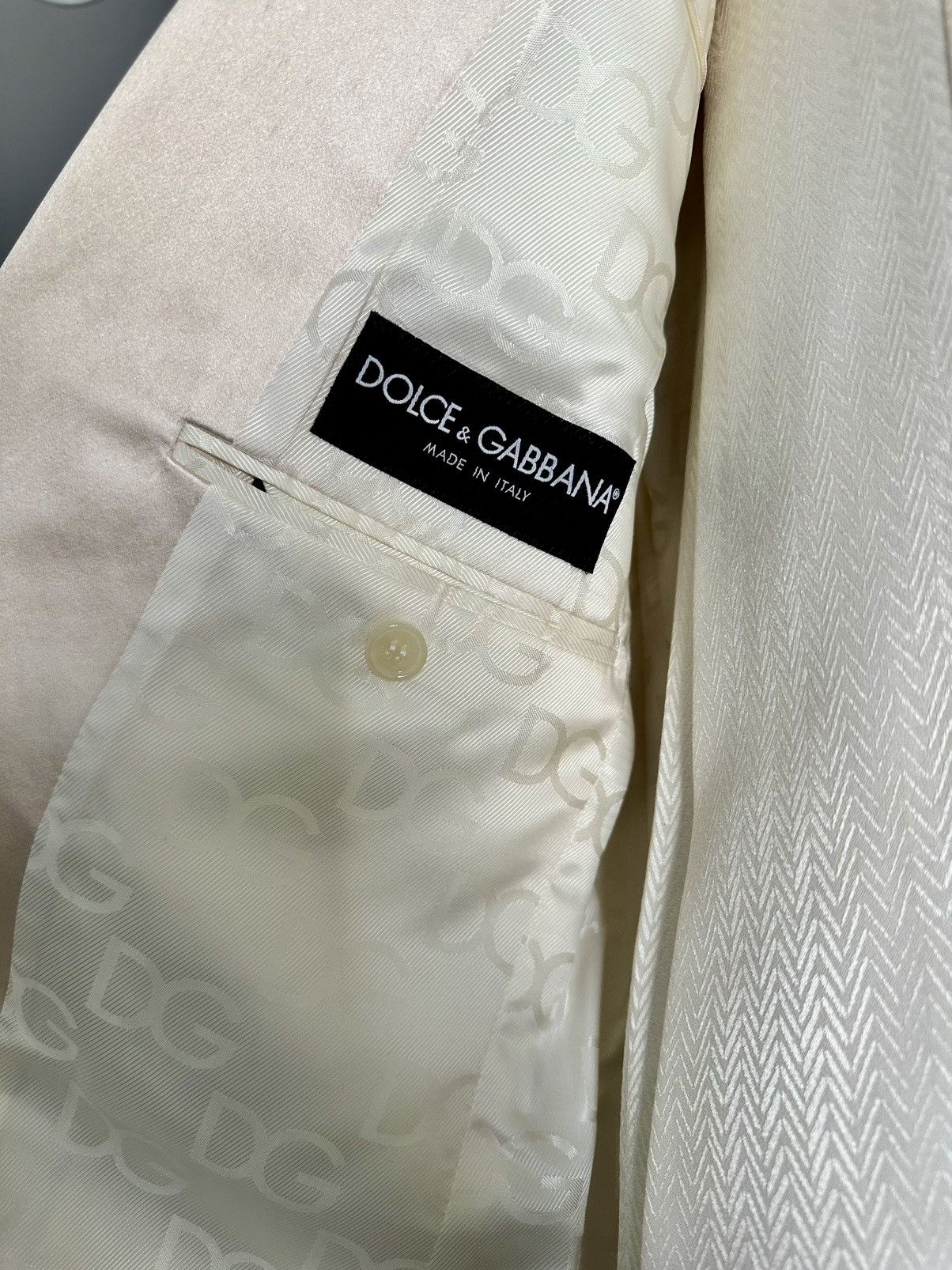 Dolce & Gabbana Silk Chevron Jacquard Tuxedo Size 46L - 8 Thumbnail