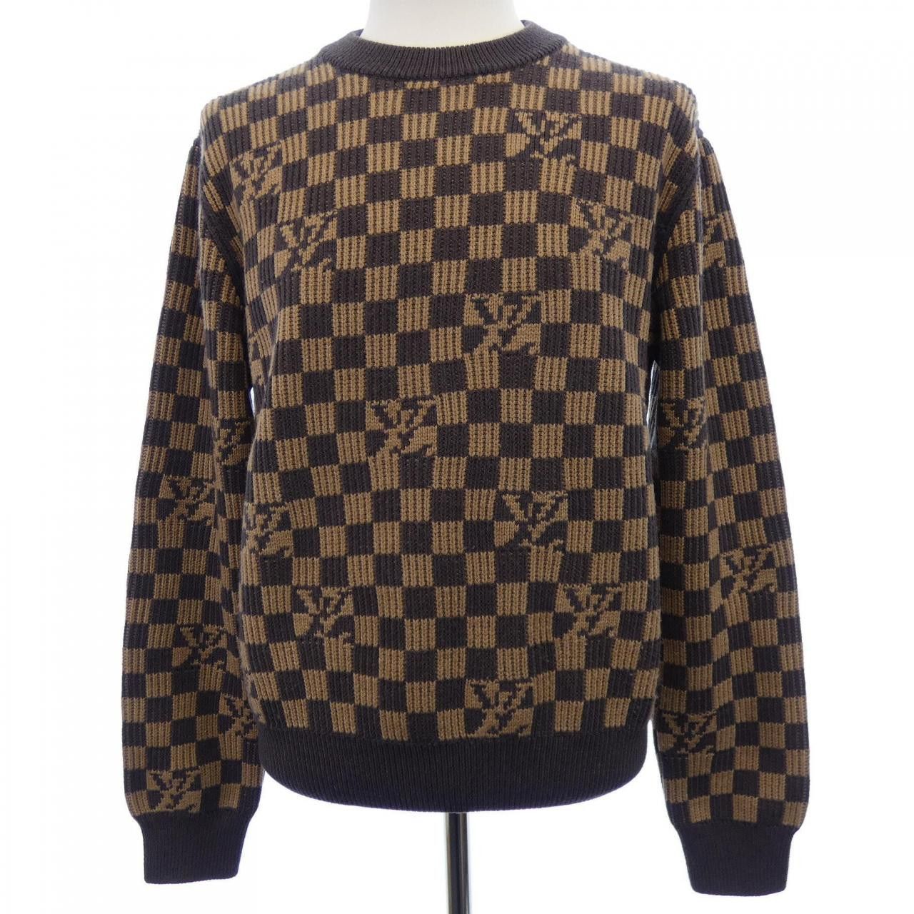 Louis Vuitton Louis Vuitton Louis Vuitton Rib Denim Crewneck Knit Textile Tops HLN77WZLL DUTY FREE for USA Size ONE SIZE - 1 Thumbnail