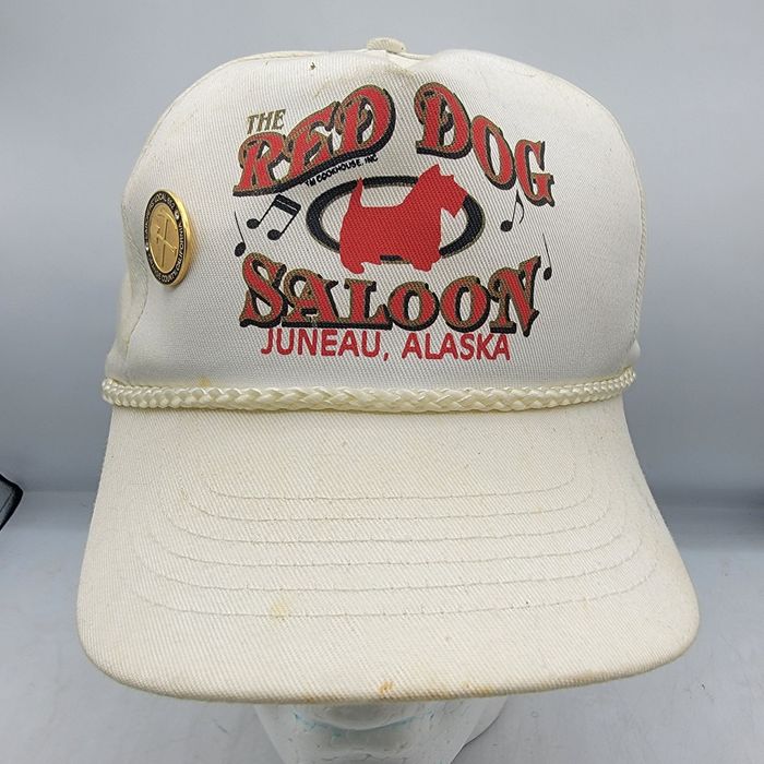 Other Vintage The Red Dog Saloon Juneau Alaska White Hat Cap Labor