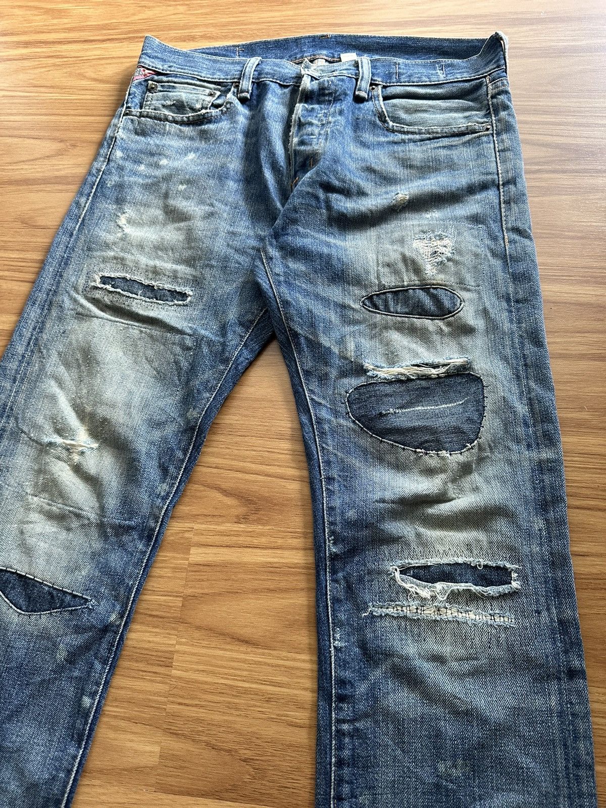 Polo Ralph Lauren Polo Ralph Lauren Slim Distressed Patchwork Jeans Size US 31 - 2 Thumbnail