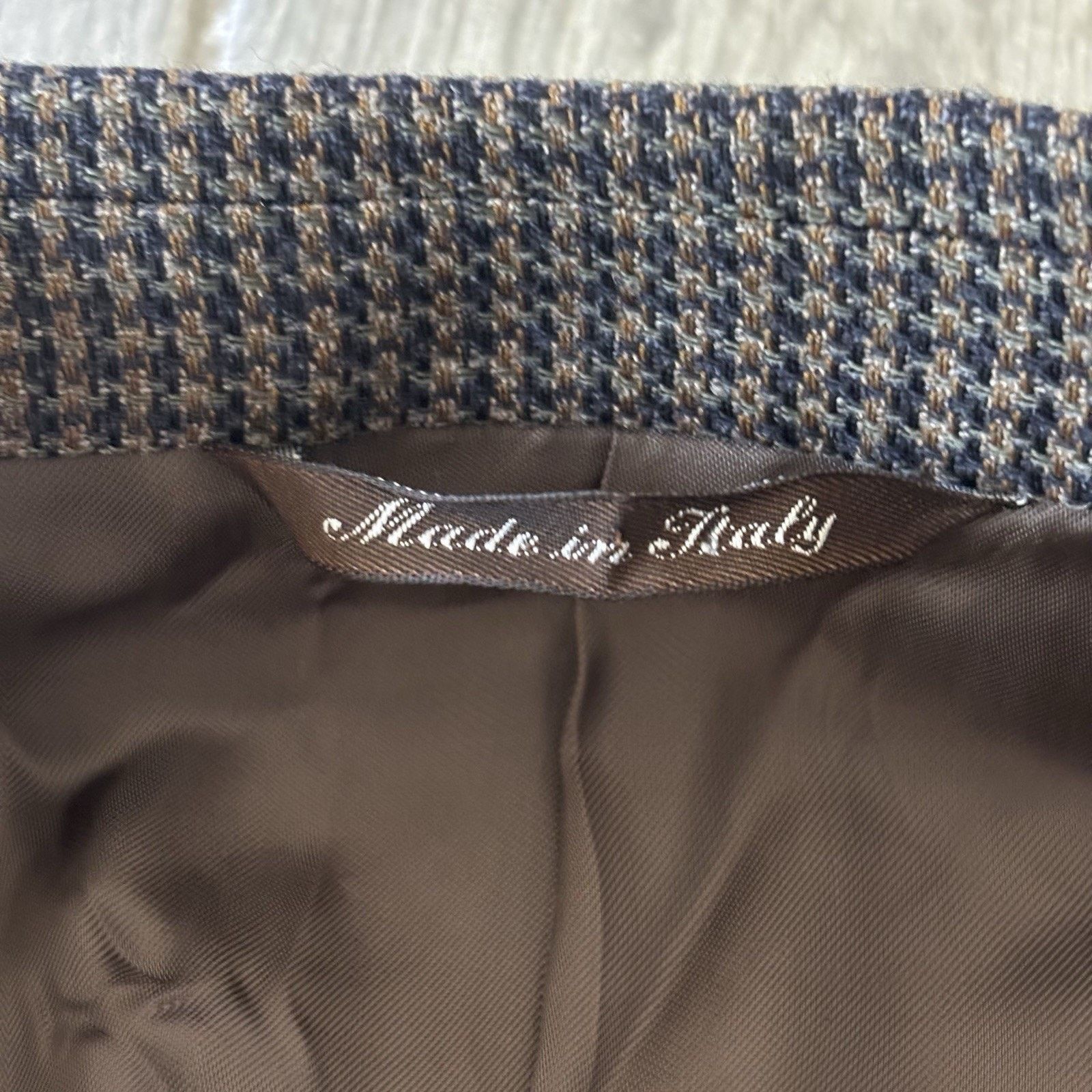Canali Canali Blazer Wool Silk Coat Brown Houndstooth 44R (EU 54R) Size 44R - 8 Thumbnail