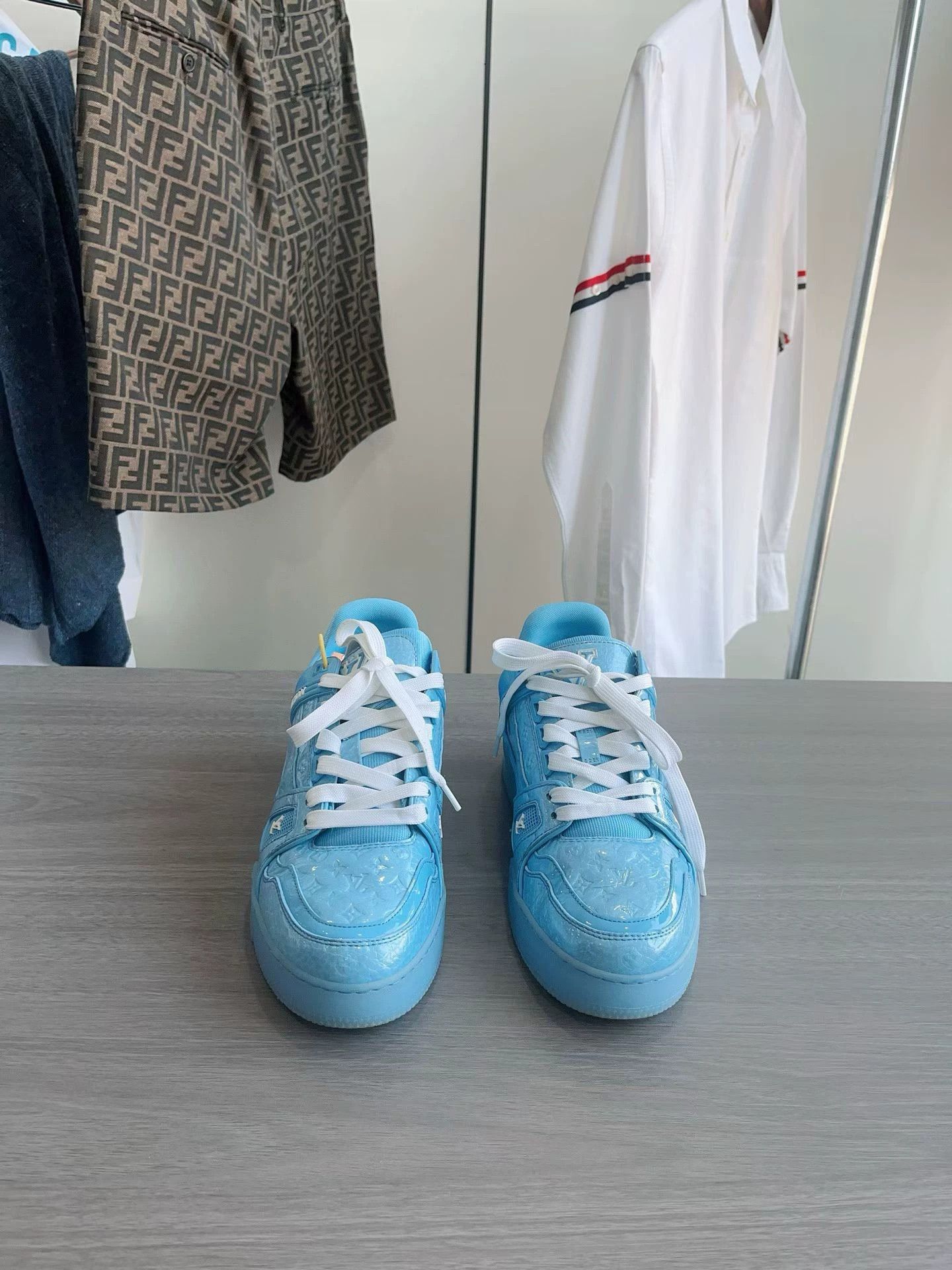 Louis Vuitton Louis Vuitton LV Blue Monogram Patent Leather Loafers 40 Size US 7 / EU 40 - 1 Thumbnail