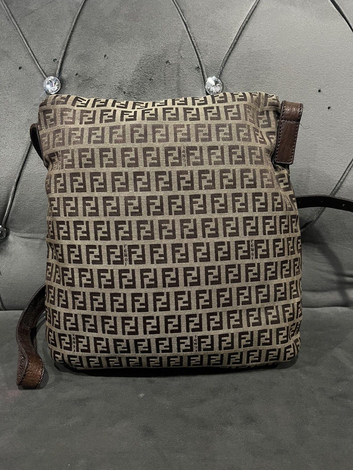 Fendi Authentic FENDI Logo Zucca Shoulder Bag Canvas Size ONE SIZE - 2 Thumbnail