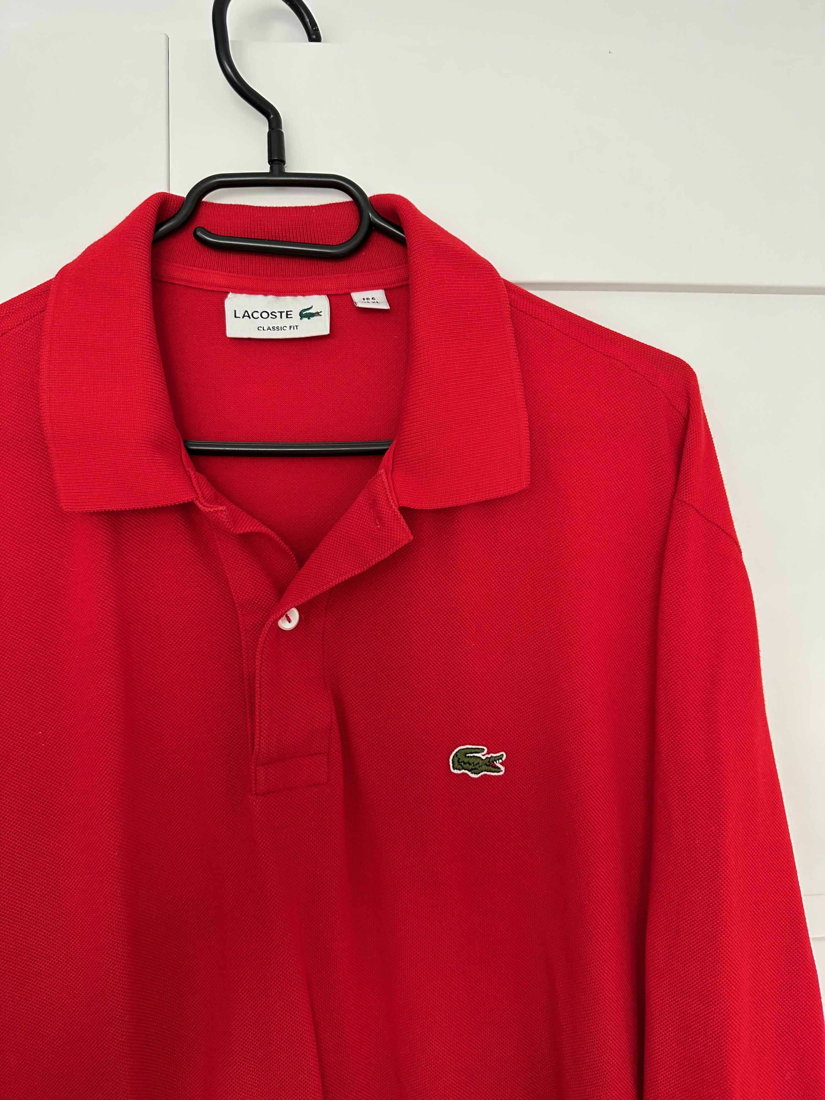 Lacoste Lacoste polo shirt long sleeve red cotton Size US XL / EU 56 / 4 - 2 Thumbnail