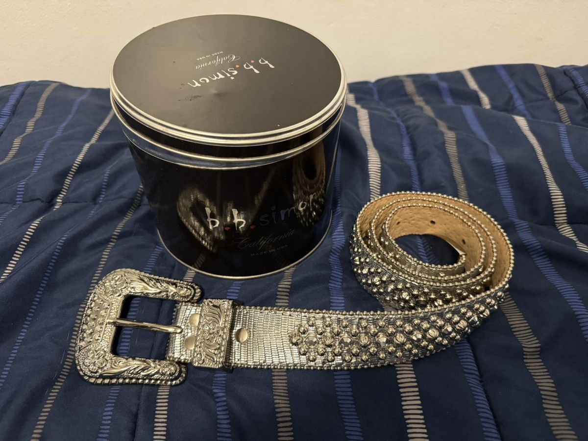 B.B. Simon Silver Snake Scale B.B. Simon Belt Size 36 - 2 Thumbnail