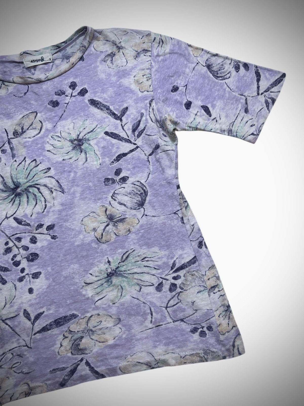 45rpm Vintage 45rpm - Floral Motif Single Stitch T-Shirt Size S / US 4 / IT 40 - 4 Thumbnail