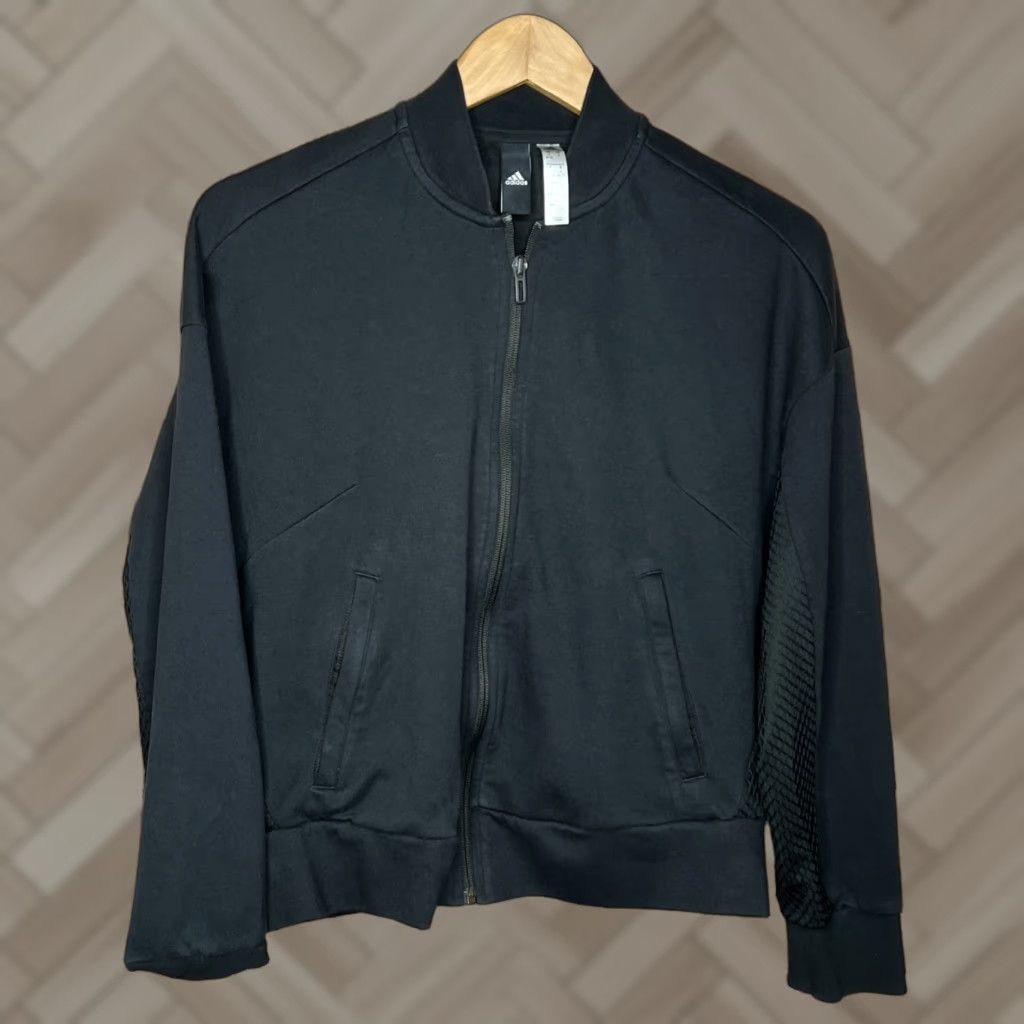 Adidas Adidas Track Jacket Womens Small Slim Zip Black Pockets Size S / US 4 / IT 40 - 1 Thumbnail