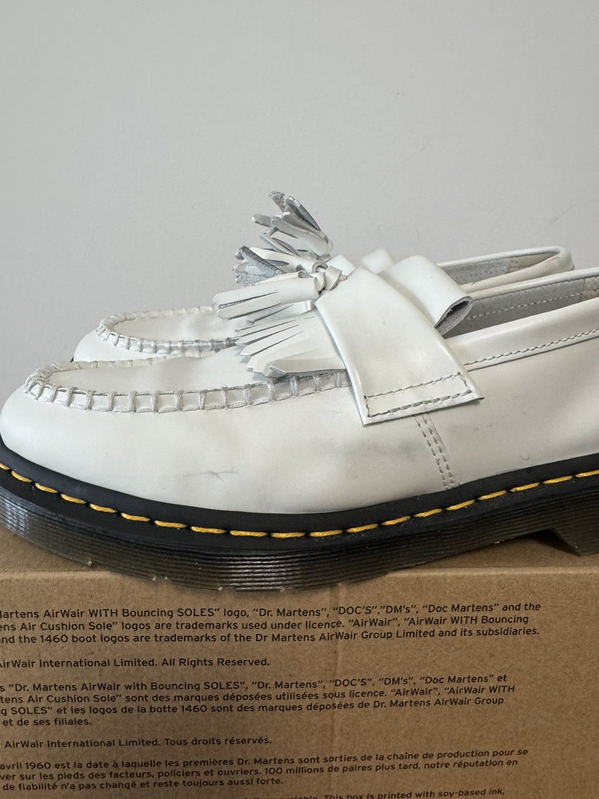 Dr. Martens Dr. Marten Adrian Yellow Stitch Leather Tassel Loafers Size US 9 / EU 42 - 7 Thumbnail