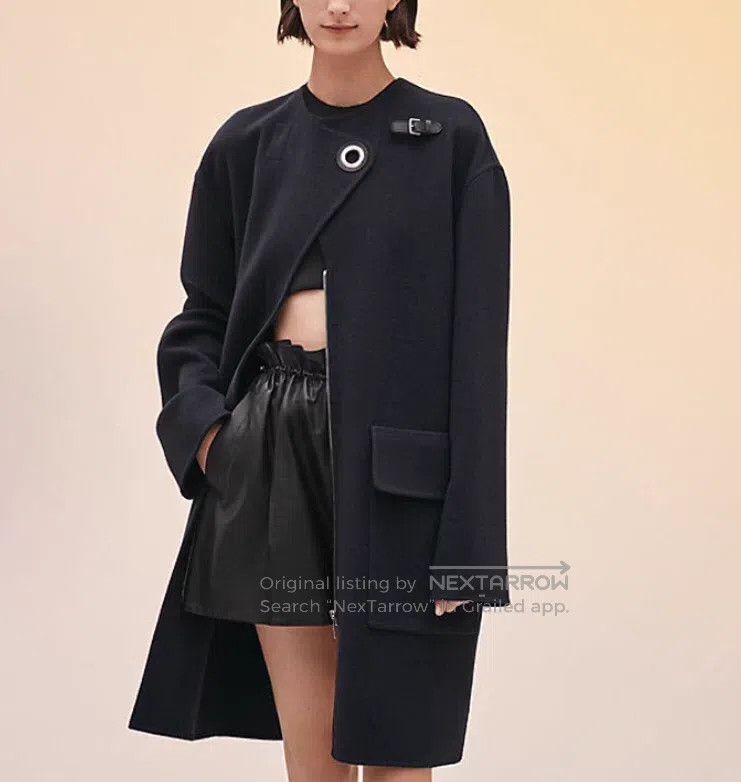 Hermes Hermes Dark Blue Long Sleeve Overcoat with Round Rings Size XS / US 0-2 / IT 36-38 - 9 Thumbnail