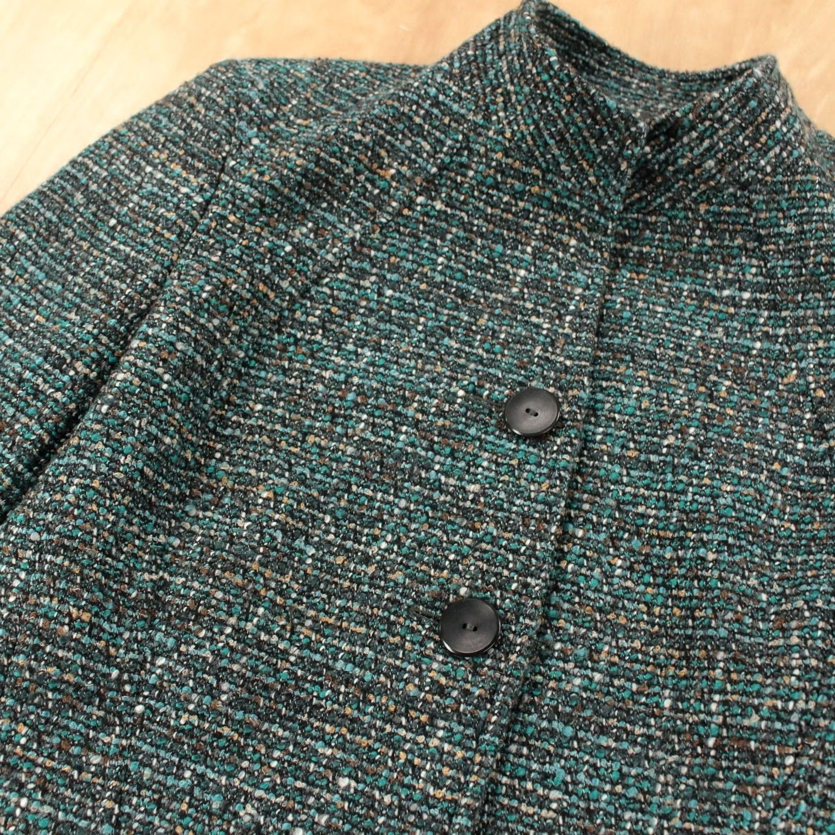 Zanella ZANELLA Italy Women multicolor chunky tweed acrylic blend knit fitted blazer jacket sz 2 Size XS / US 0-2 / IT 36-38 - 2 Thumbnail