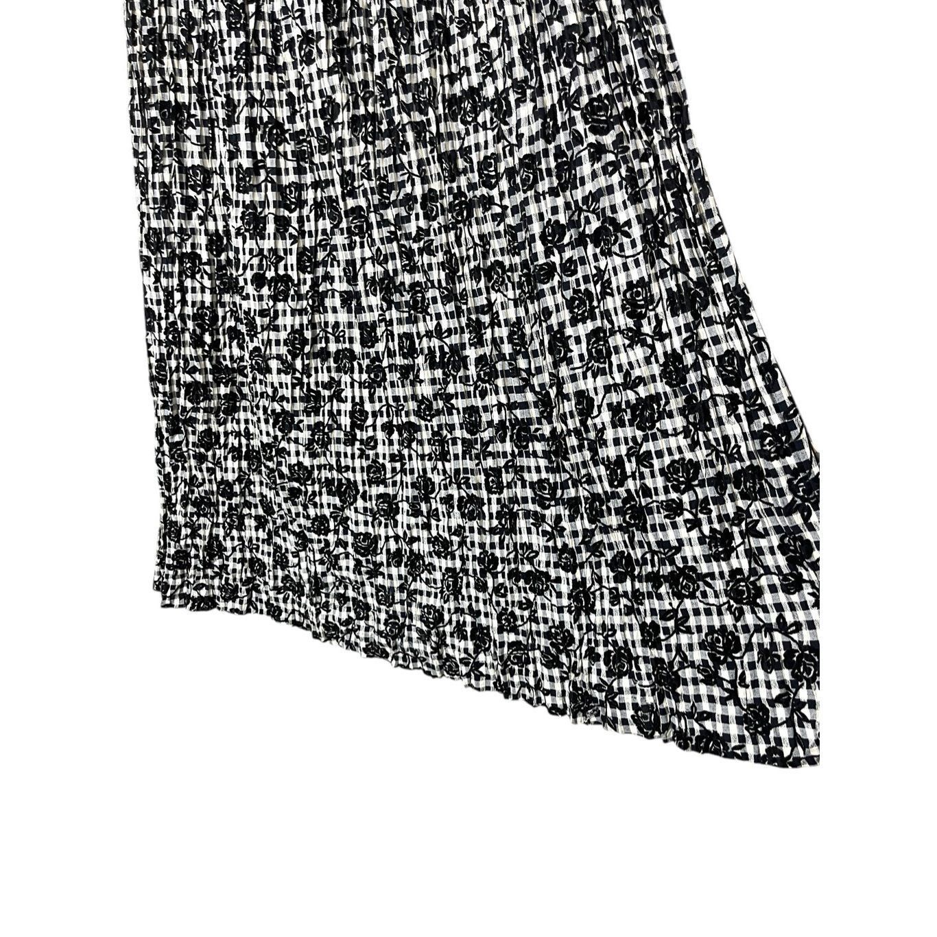 Coldwater Creek Vintage Coldwater Creek Black Cream Houndstooth Floral Print Size 34" / US 12 / IT 48 - 2 Thumbnail