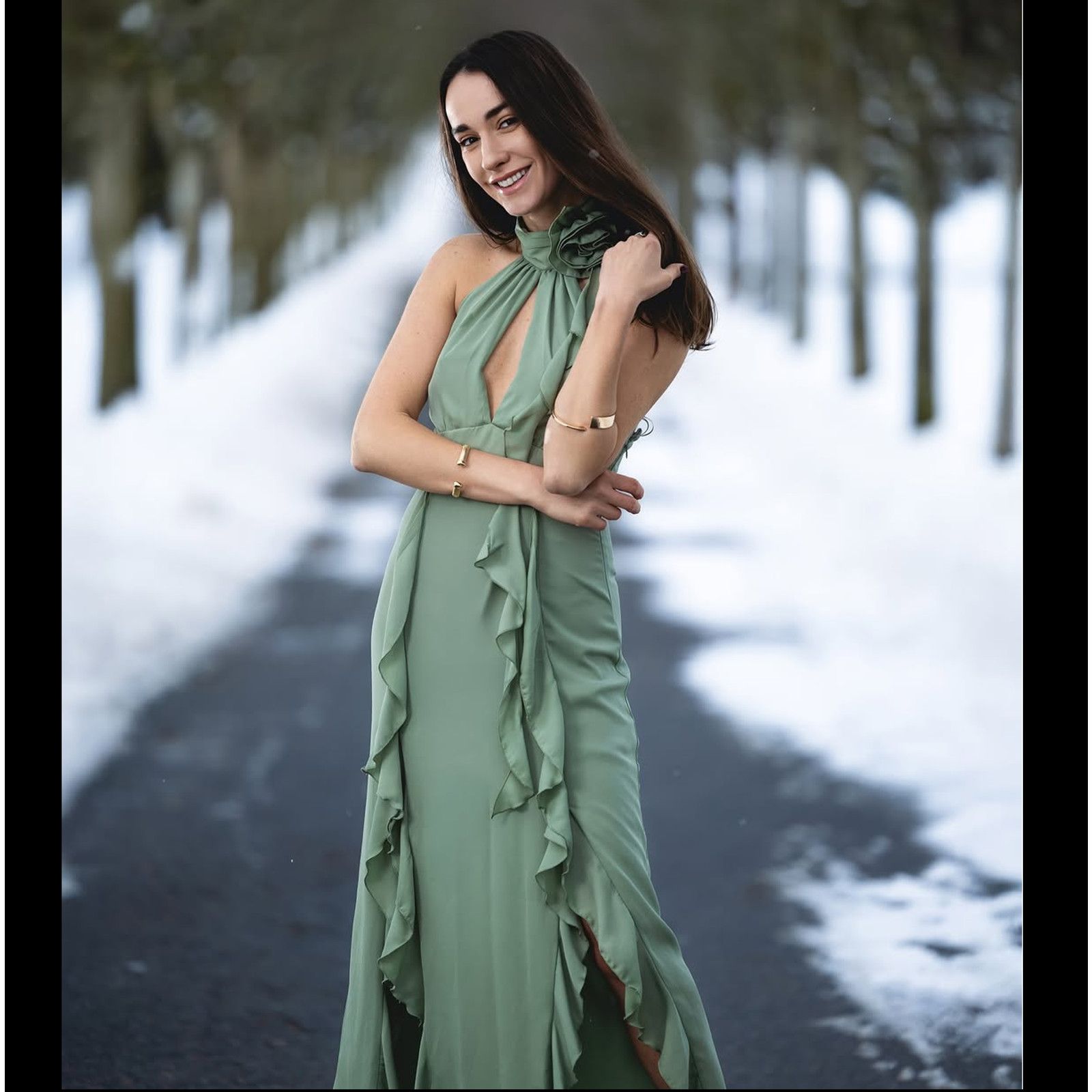 Zara ZARA BLOGGER FAVE!!! Green Ruffled Midi Dress NWT Size M / US 6-8 / IT 42-44 - 12 Thumbnail