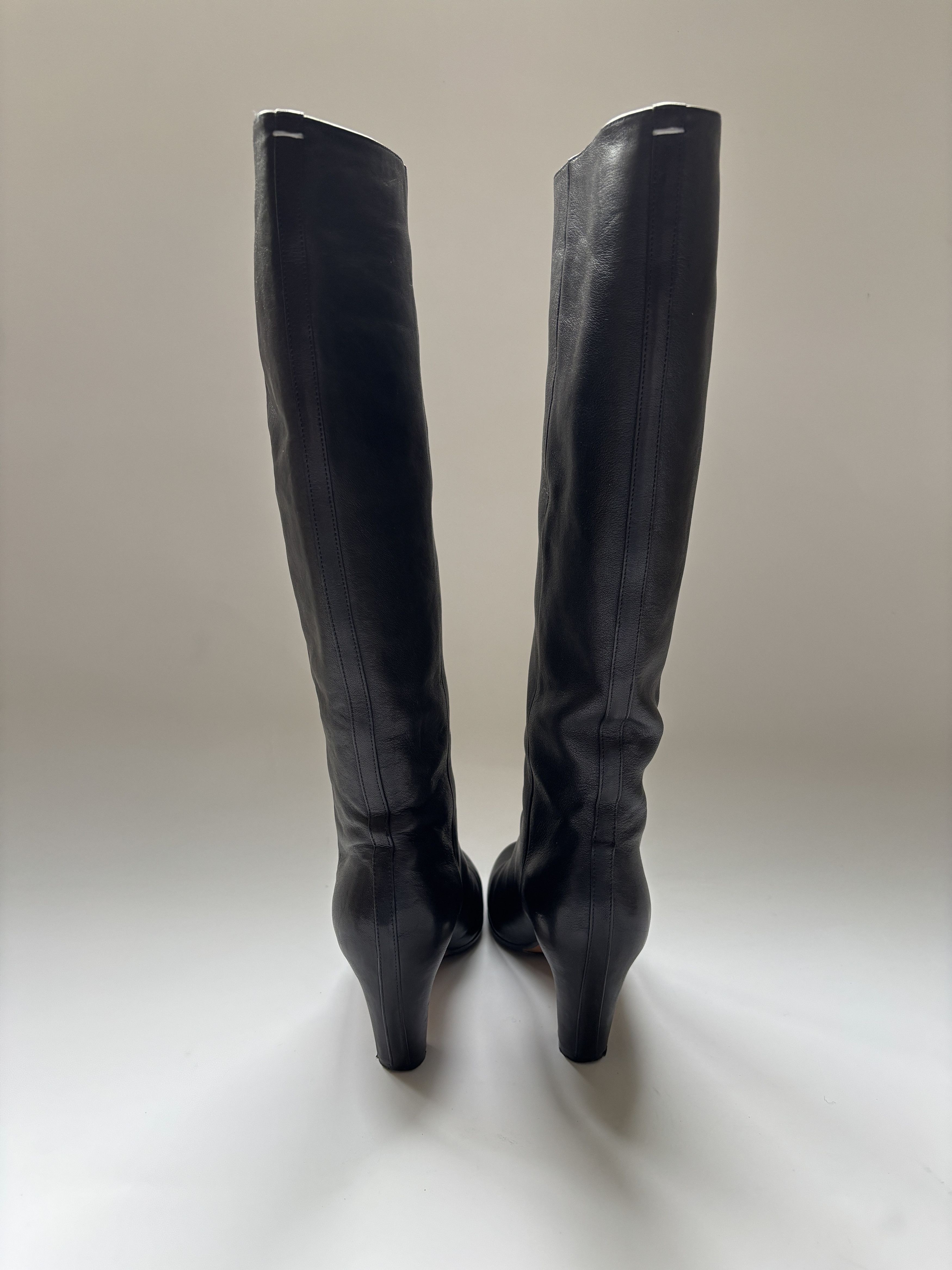 Maison Margiela ⚡️QUICK SALE⚡️Maison Margiela Black Leather High Boots Size US 5 / IT 35 - 6 Thumbnail
