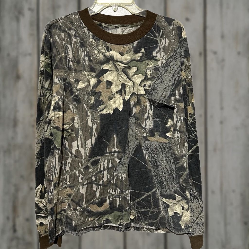 Vintage VINTAGE Mossy Oak Camouflage Long Sleeve Shirt L Mens Brown 2000s Y2K Large Size US L / EU 52-54 / 3 - 1 Thumbnail