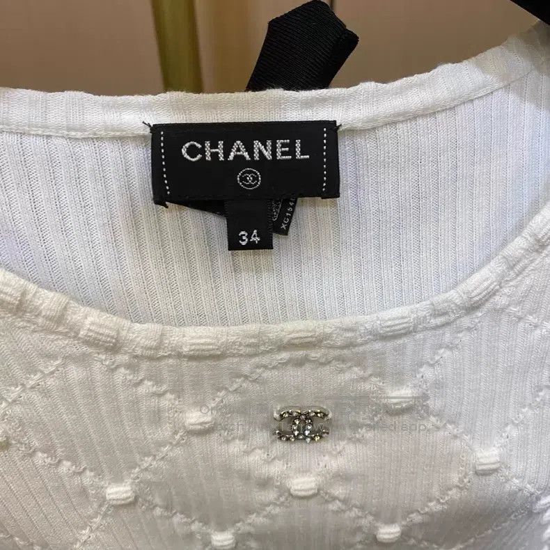 Chanel Chanel 22B white knitted short sleeves Size XXS / US 00 / IT 34 - 3 Thumbnail