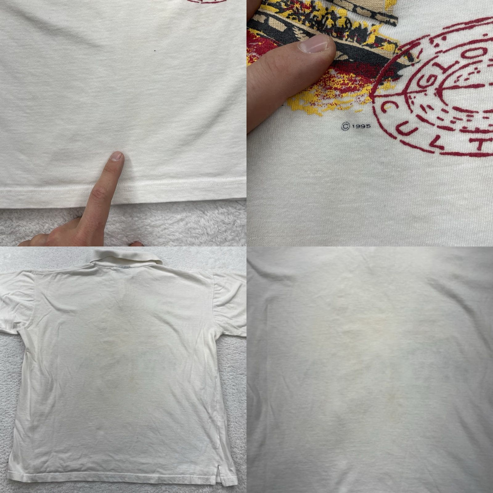 Hanes VINTAGE New Zealand Americas Cup Polo Shirt Mens XL 1995 Sailing Single Stitch White Cotton Size US XL / EU 56 / 4 - 8 Thumbnail