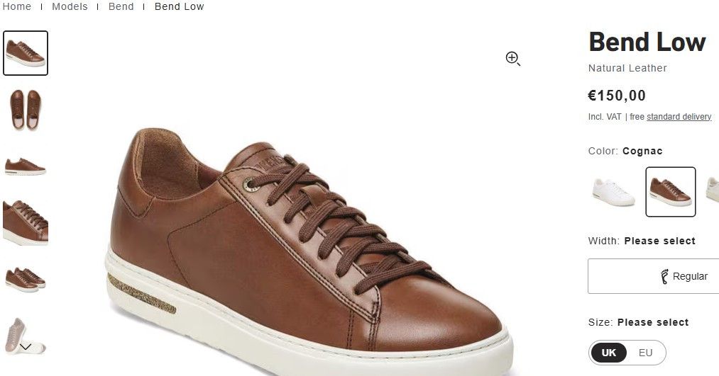 Birkenstock Birkenstock Bend Low Cognac Natural Leather Mens Sneaker Size US 10.5 / EU 43-44 - 19 Thumbnail