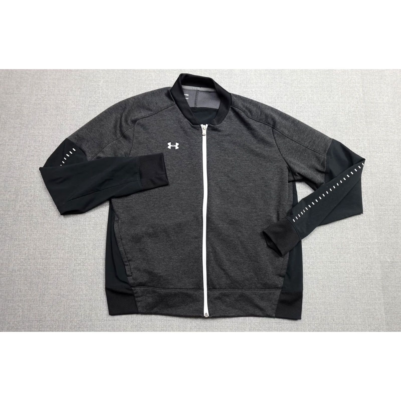 Under Armour Under Armour ColdGear Track Jacket Womens 2XL Gray Black Thermal Running & Training Size XXL / US 16-18 / IT 52-54 - 3 Thumbnail