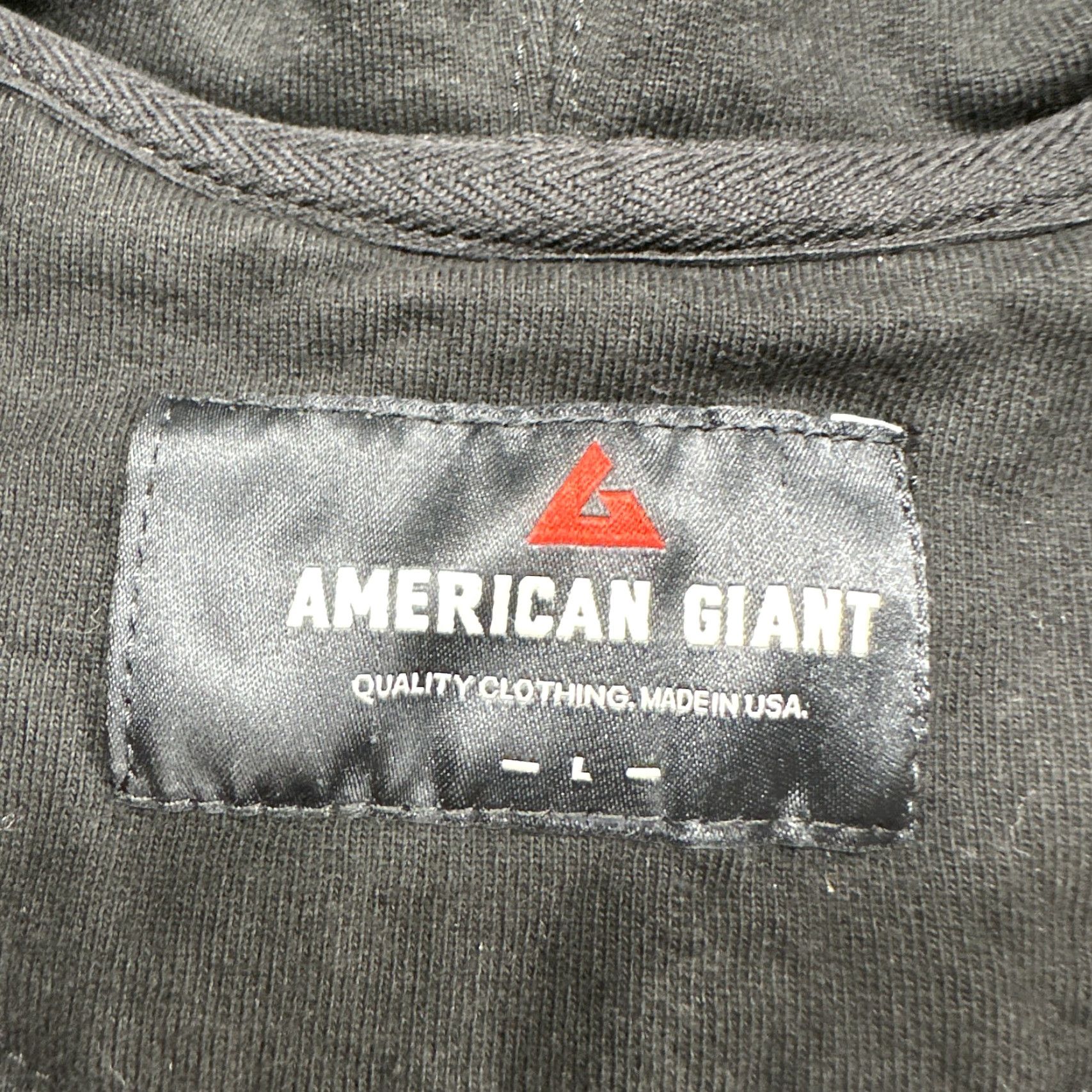 Vintage American Giant Hoodie Mens L Black Full Zip Sweatshirt Fleece Cotton Heavyweight Regular Fits 90s USA Logo Zipper Hooded Pocket Size US L / EU 52-54 / 3 - 7 Thumbnail