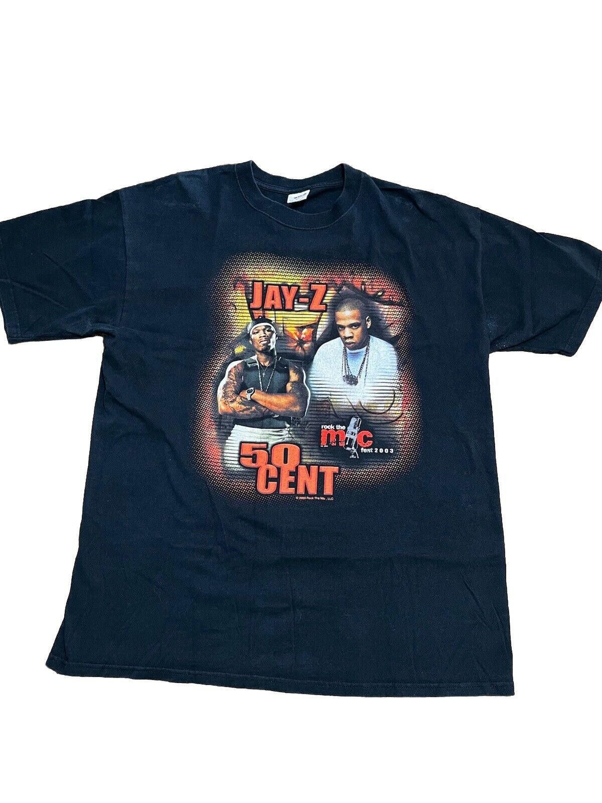 The Unbranded Brand Vintage Jay Z 50 Cent Rap Tee Shirt Tour 2003 Size XL Size US XL / EU 56 / 4 - 6 Thumbnail