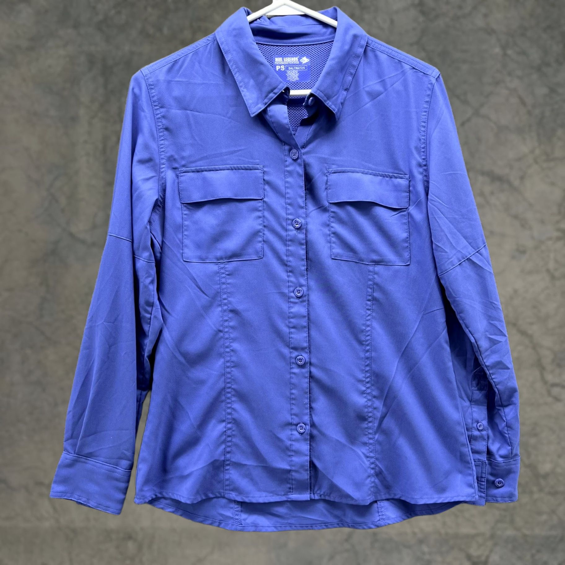 Vintage Reel Legends Shirt Women PS Petite Blue Saltwater Button-Down Vented Casual Size S / US 4 / IT 40 - 1 Thumbnail