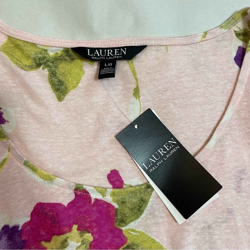 Lauren Ralph Lauren NWT New Lauren Ralph Lauren Linen Floral Flutter Sleeve Top Size L / US 10 / IT 46 - 9 Thumbnail