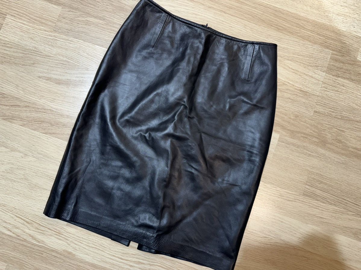 Escada × Leather × Vintage Escada lammnappa skirt 38 Size 26" / US 2 / IT 38 - 2 Thumbnail