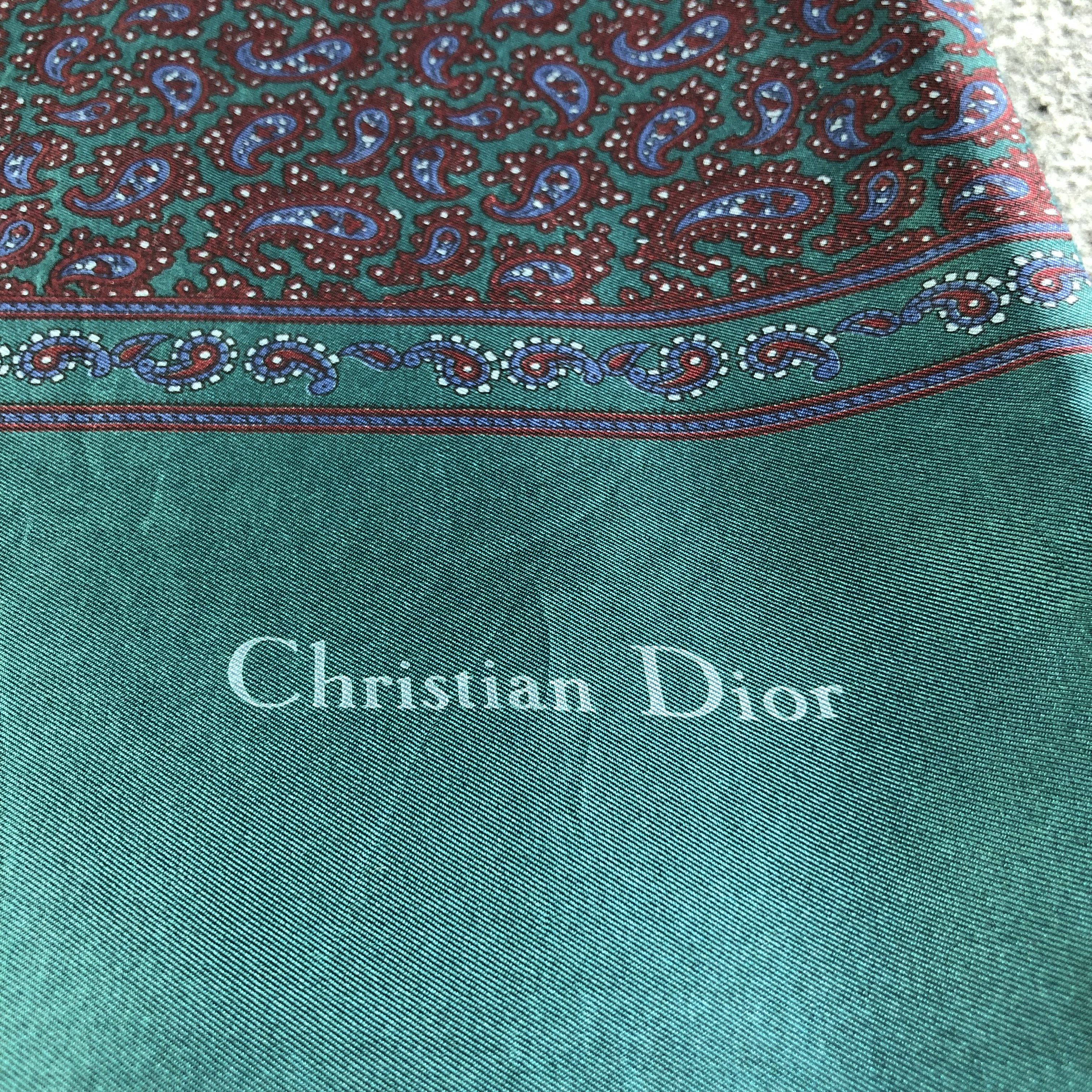 Christian Dior Monsieur Christian Dior Paisley Silk/Wool Scarf Muffler V2604 Size ONE SIZE - 5 Thumbnail