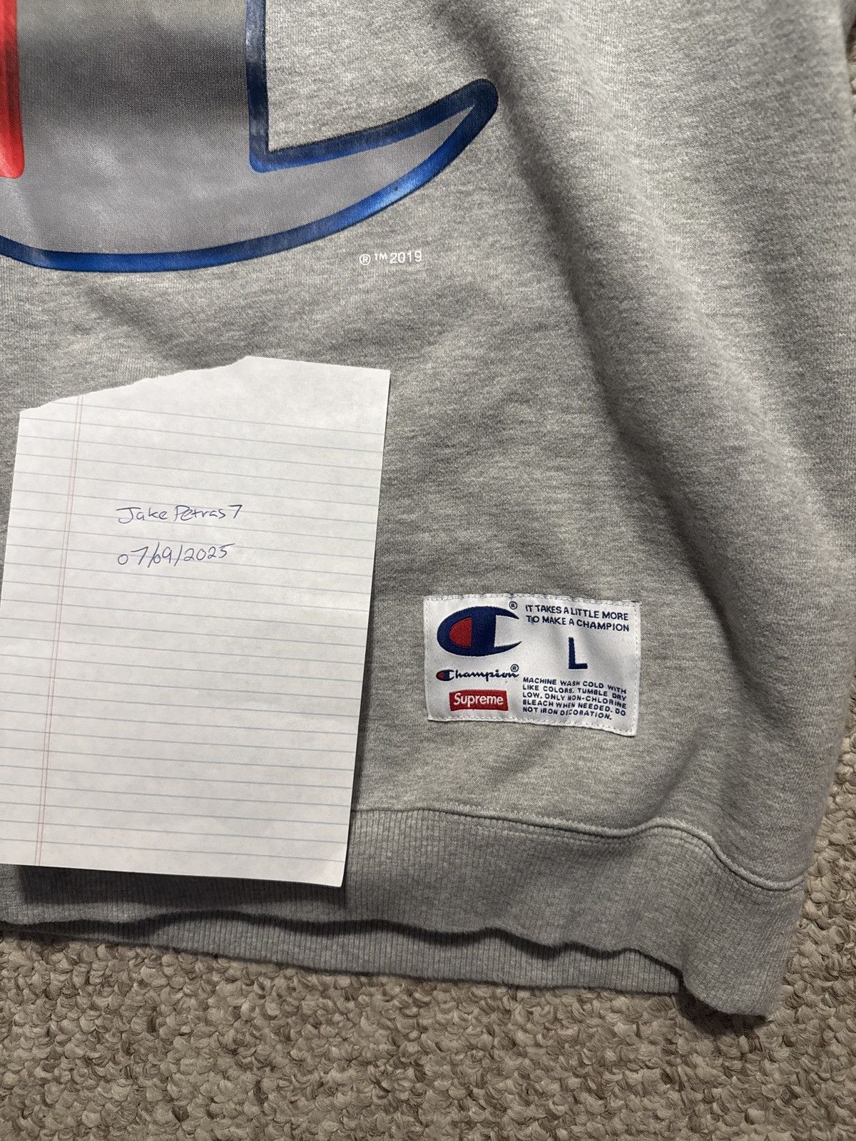 Champion × Supreme Supreme Champion Chrome Crewneck Size US L / EU 52-54 / 3 - 3 Thumbnail