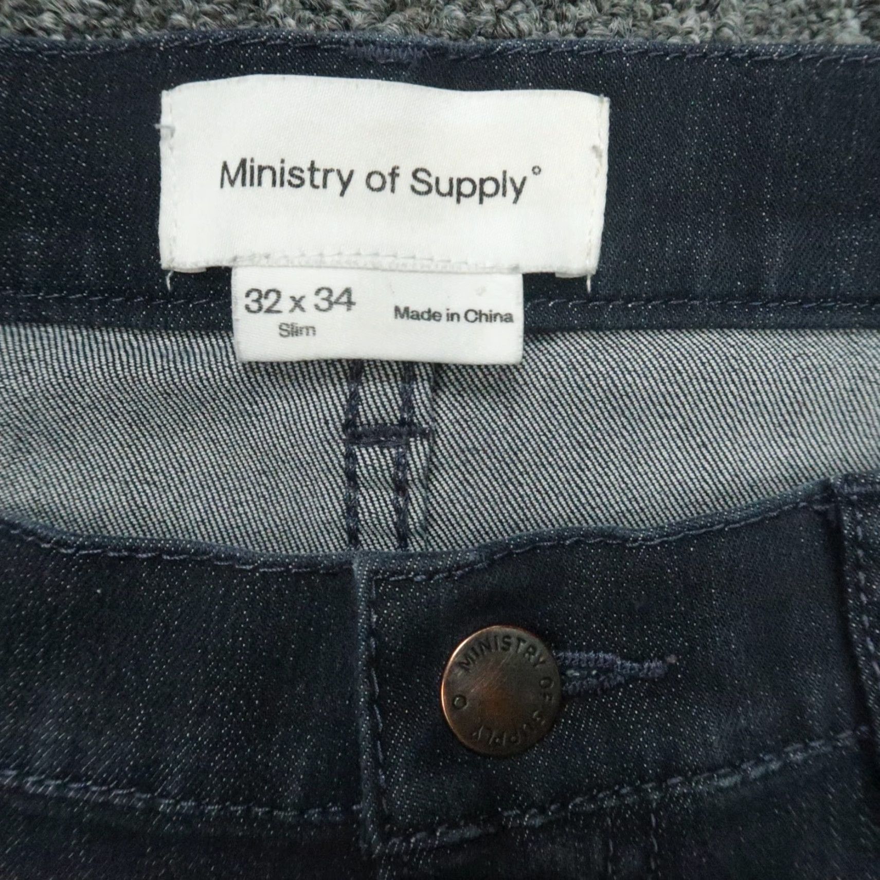 Vintage Ministry Of Supply Jeans Mens 32x34 Blue Straight 5 Pocket Dark Wash Denim Casual Mens Jeans Size US 32 / EU 48 - 4 Thumbnail