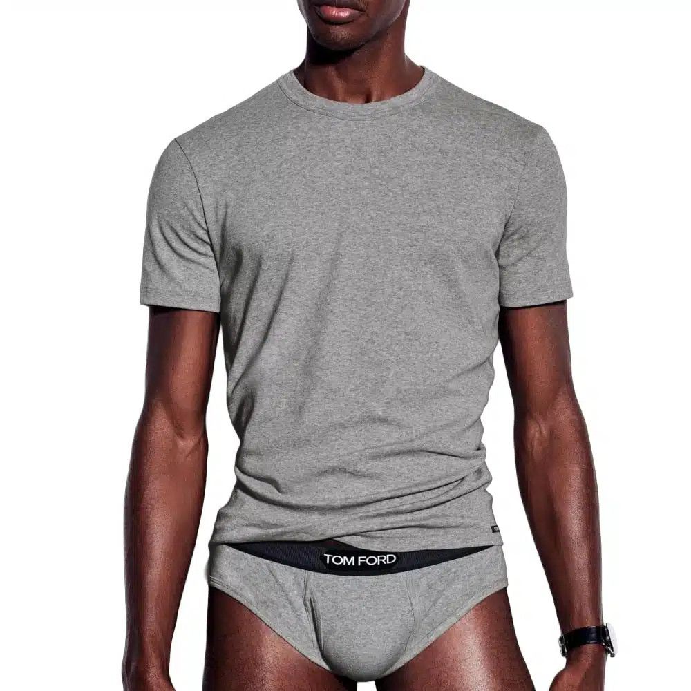 Tom Ford o1loc1c0526 IST4M08 Cotton Crewneck T-Shirt in Grey Size US XS / EU 42 / 0 - 2 Thumbnail