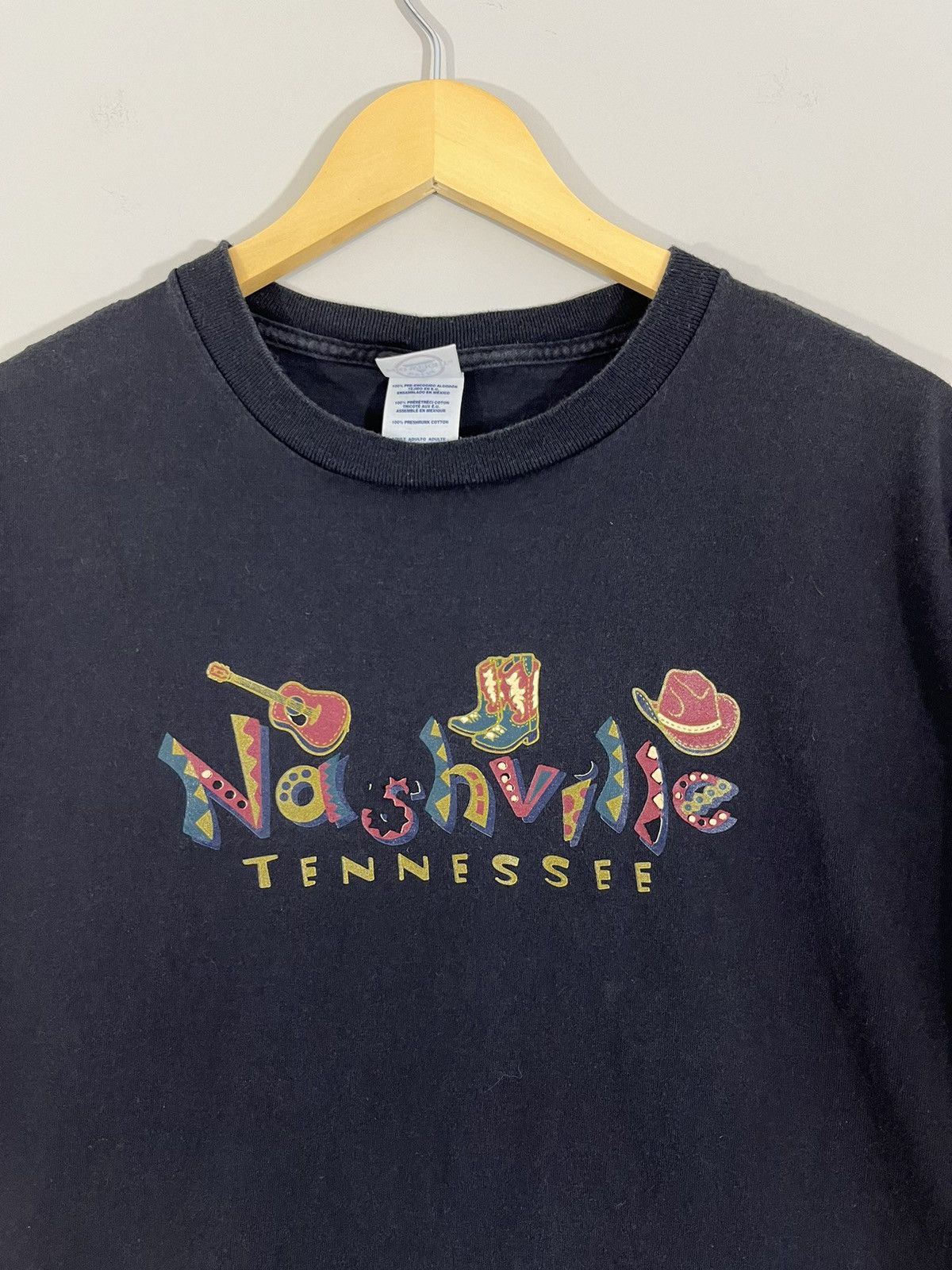 Vintage Vintage Faded Nashville Tennessee Cowboy Western Music Tee Size US XL / EU 56 / 4 - 2 Thumbnail