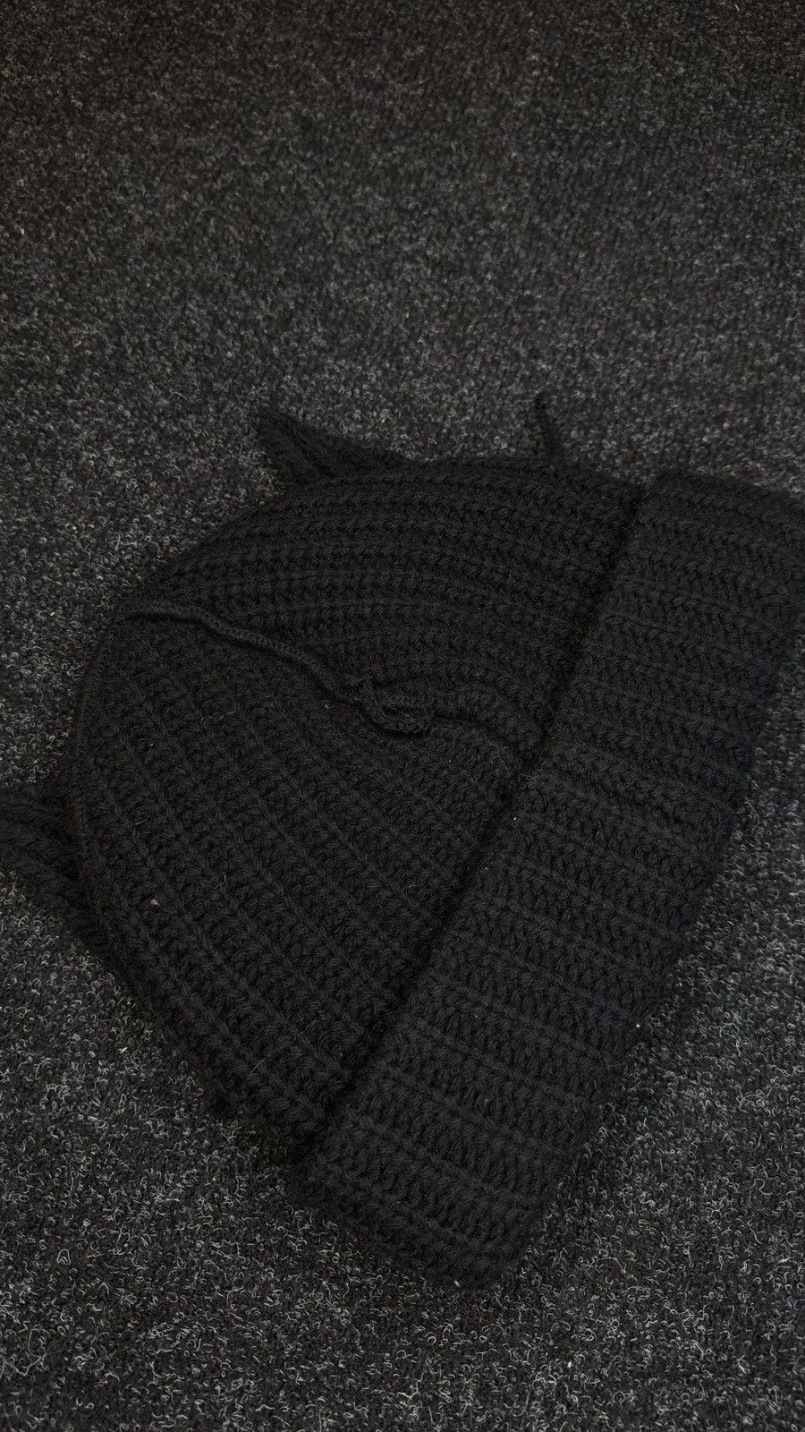 Charles Jeffrey LOVERBOY Charles Jeffrey LOVERBOY Cat Ear Beanie Black Knit Hat OS Size ONE SIZE - 4 Thumbnail