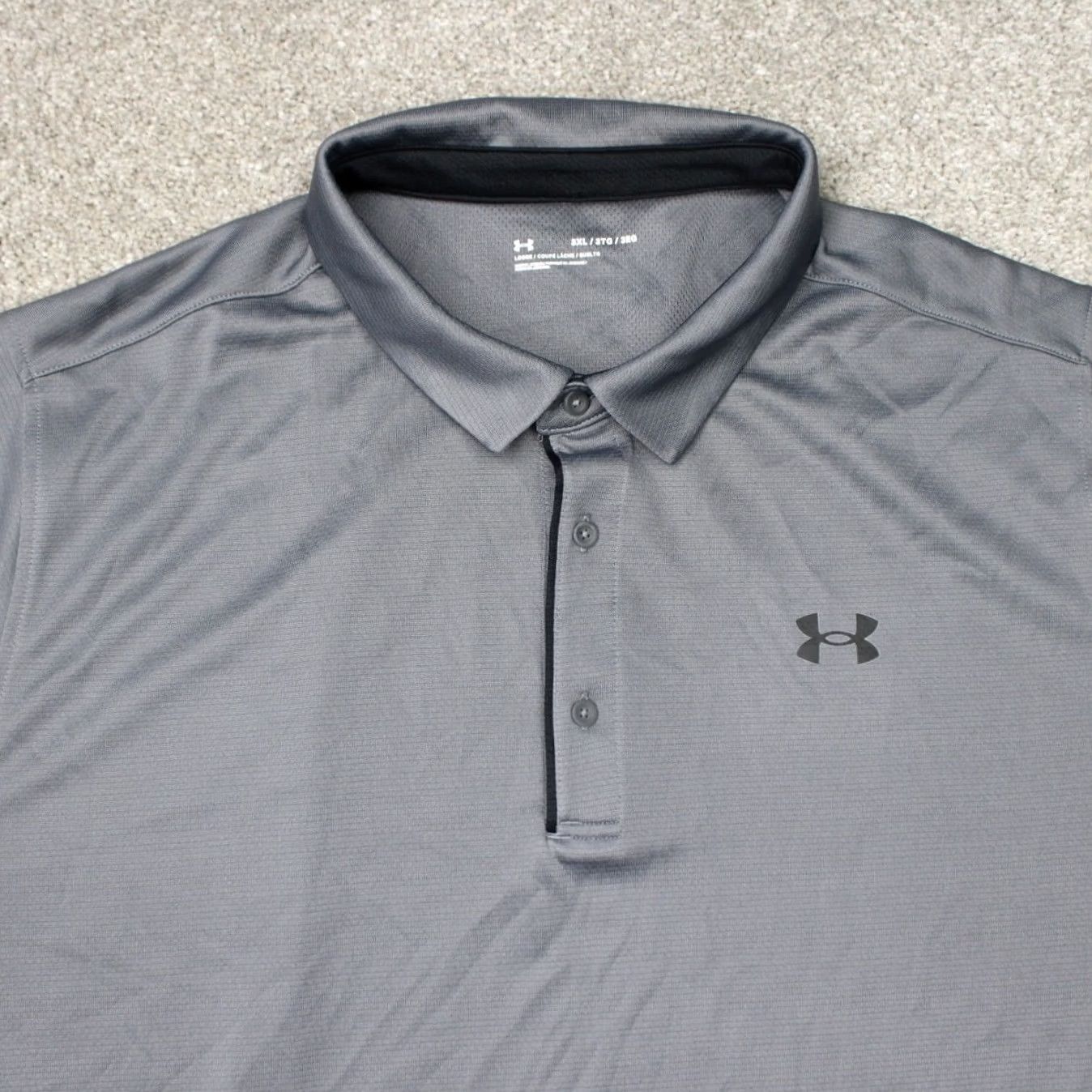 Under Armour Under Armour Tech Polo Shirt Mens 3XL Gray UA Loose Fit Short Sleeve Poly Shirt Polo Polo Shirt Gray Mens 3XL Under Armour HeatGear Regular Fit Size US XXL / EU 58 / 5 - 6 Thumbnail