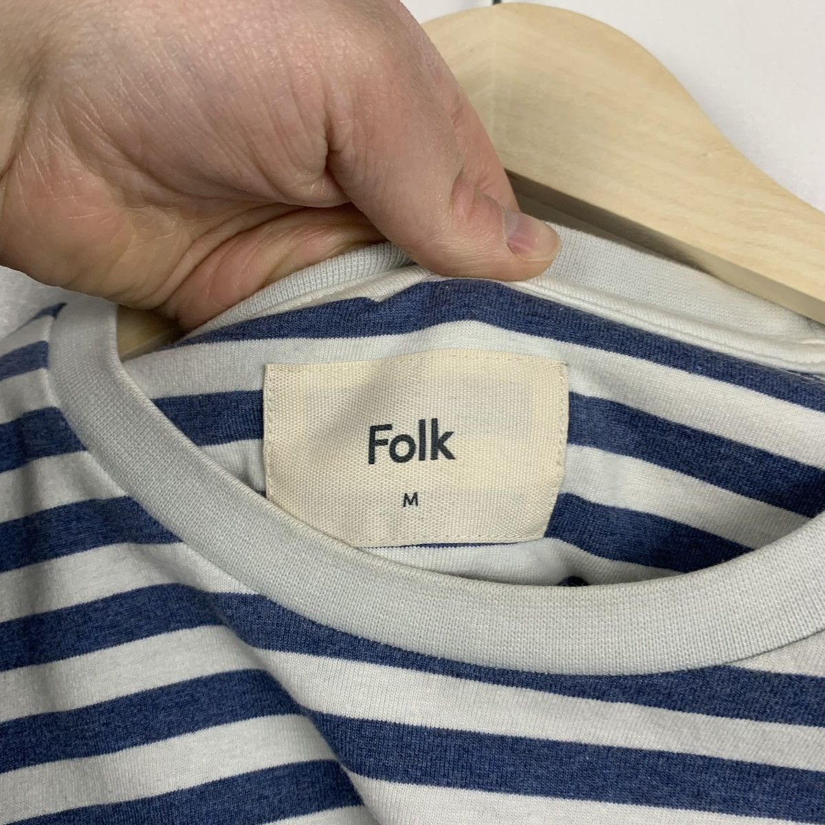 Folk Folk Striped Tee Men’s Size M White Blue Size US M / EU 48-50 / 2 - 4 Thumbnail