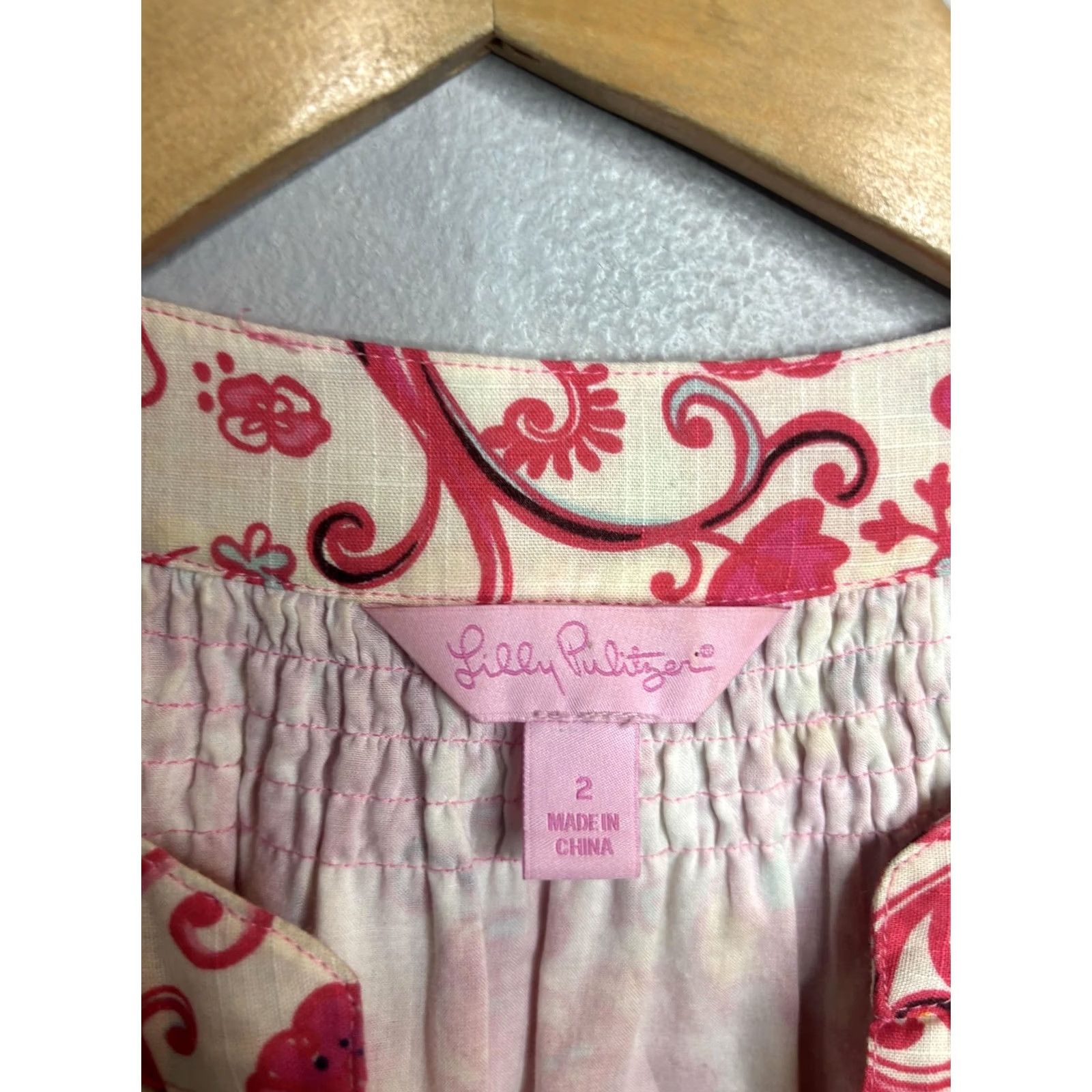 Lilly Pulitzer Lilly Pulitzer Dress Womens 2 Pink Floral Elephant Print Belted Tunic Boho Size XS / US 0-2 / IT 36-38 - 3 Thumbnail