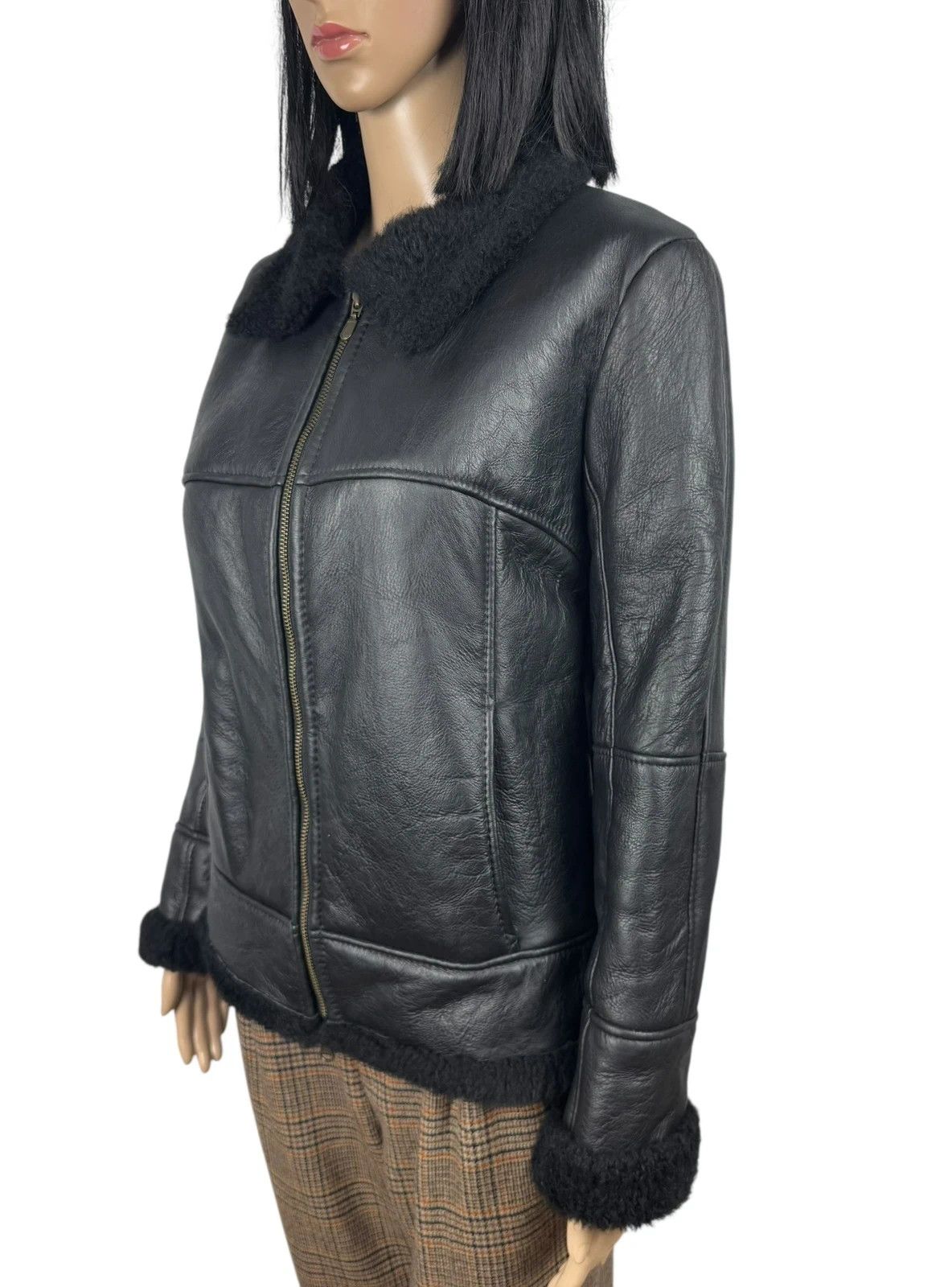 Other Olivier Ausoni Genuine Leather Shearling Jacket size M Size M / US 6-8 / IT 42-44 - 4 Thumbnail