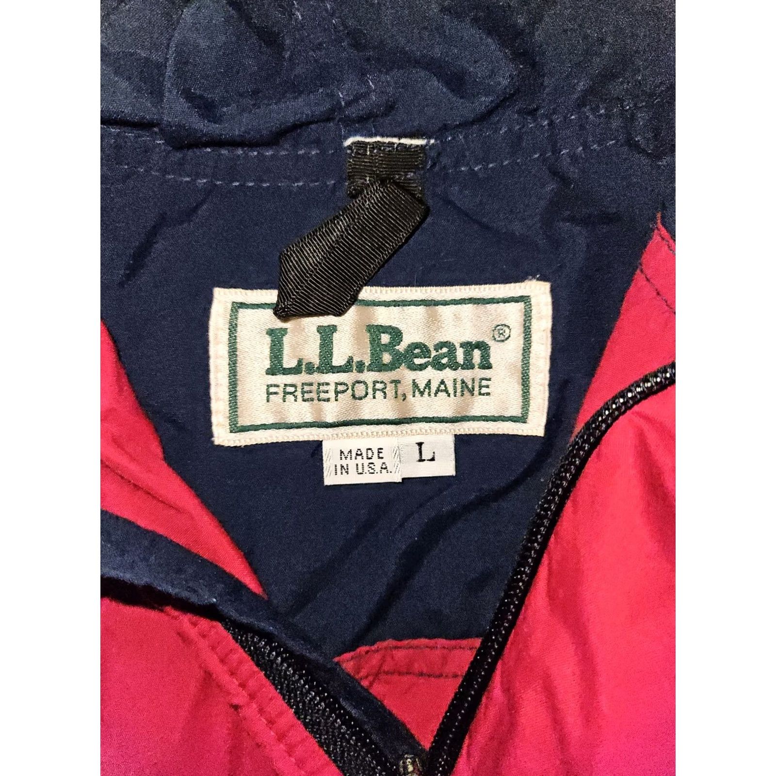 Vintage VINTAGE L.L. BEAN Jacket Hoodie 1/2 Zip Pullover Windbreaker Men Large Red USA 90s Outdoor Camping Hiking Pockets Size US L / EU 52-54 / 3 - 2 Thumbnail