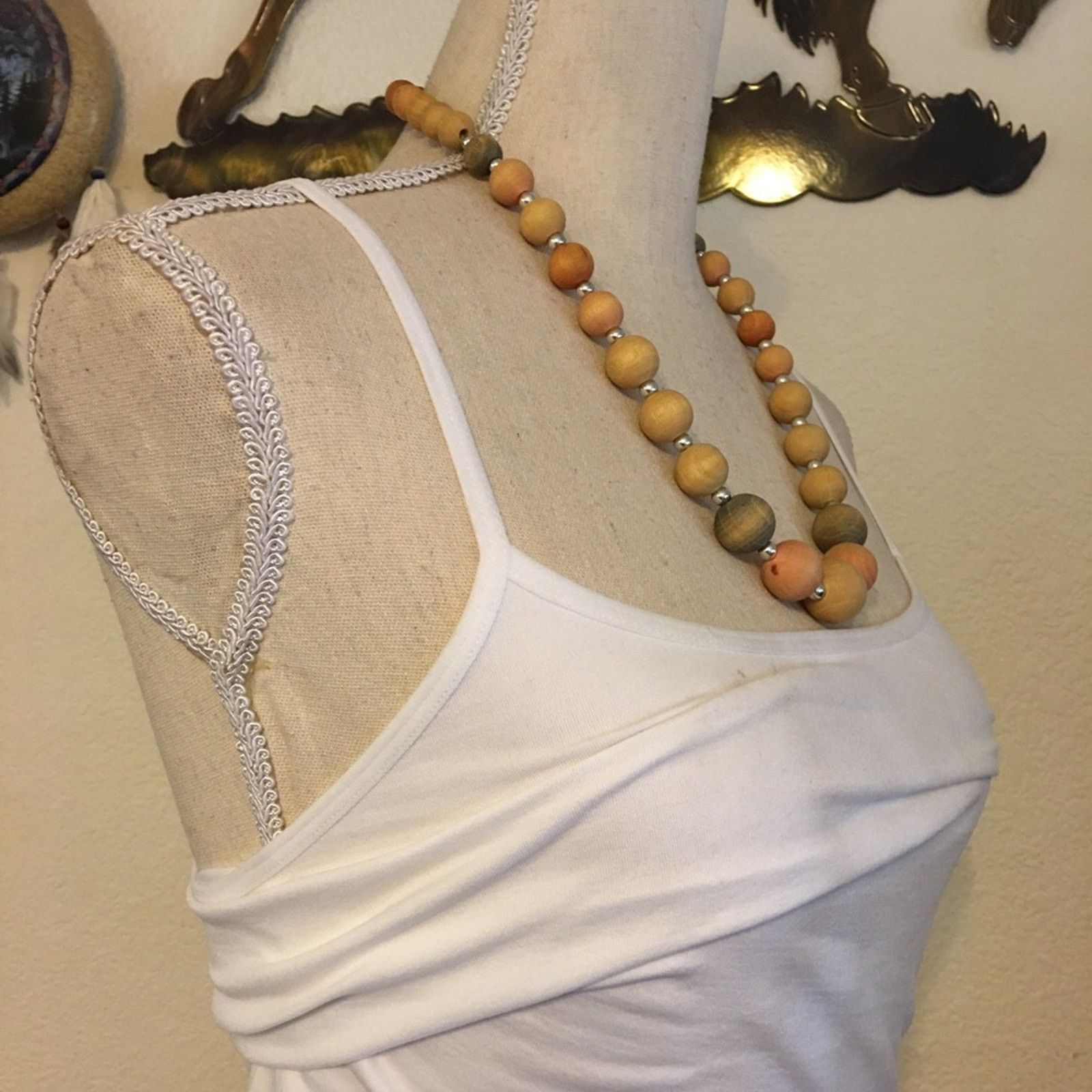Vintage Vintage multi tone wood bead necklace Size ONE SIZE - 2 Thumbnail
