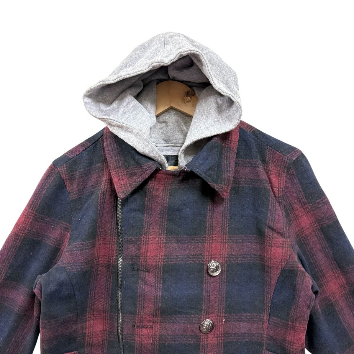 Le Grande Bleu (L.G.B.) Red Plaid Hoodie Jacket Vkei Style LGB Size US M / EU 48-50 / 2 - 3 Thumbnail