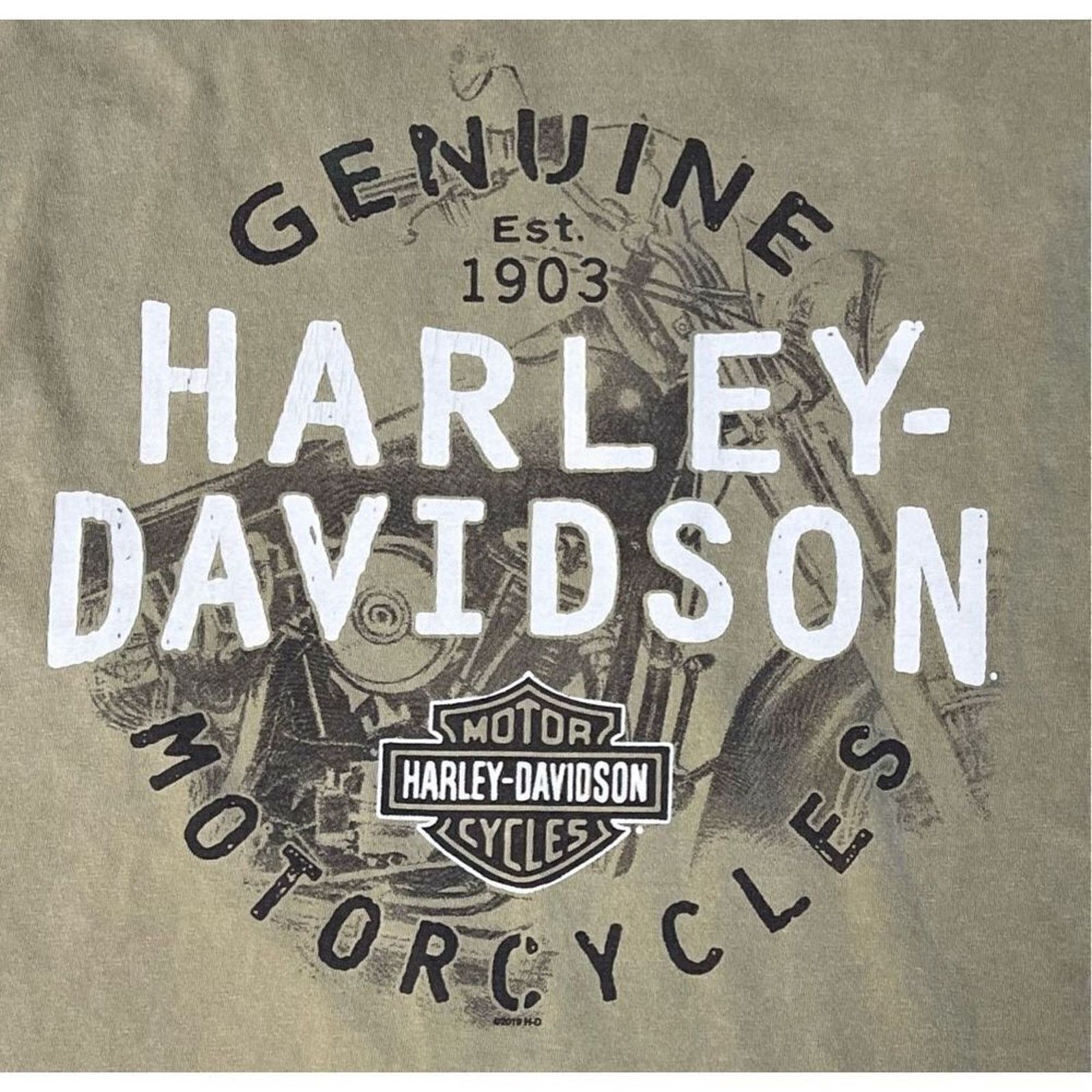 Harley Davidson Harley Davidson Lakeland FL Olive Green T-shirt X LARGE Moto Size US XL / EU 56 / 4 - 4 Thumbnail