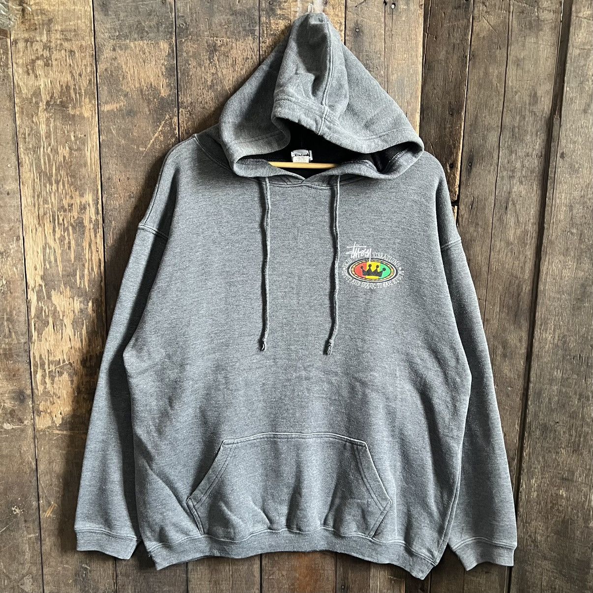 Stussy Vintage 80's Stussy Rasta Crown Big Logo Hoodie Size US M / EU 48-50 / 2 - 2 Thumbnail