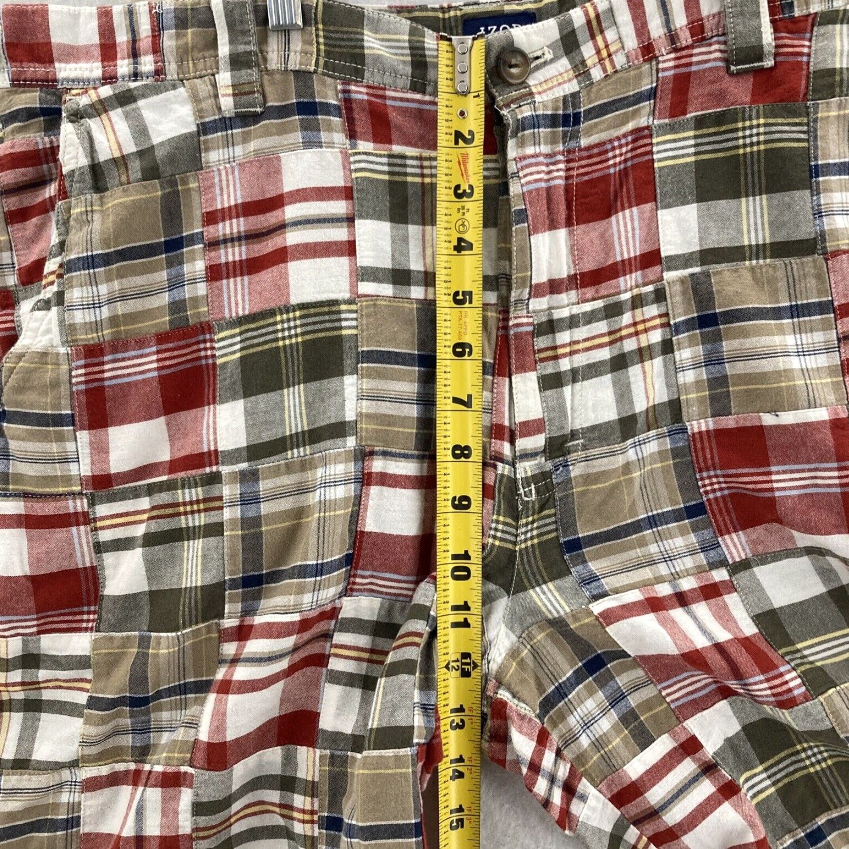 Izod IZOD Mens Shorts 36 Patchwork Plaid 36 X 9 Casual Cotton Multicolor Outdoor Mens Size US 36 / EU 52 - 4 Thumbnail